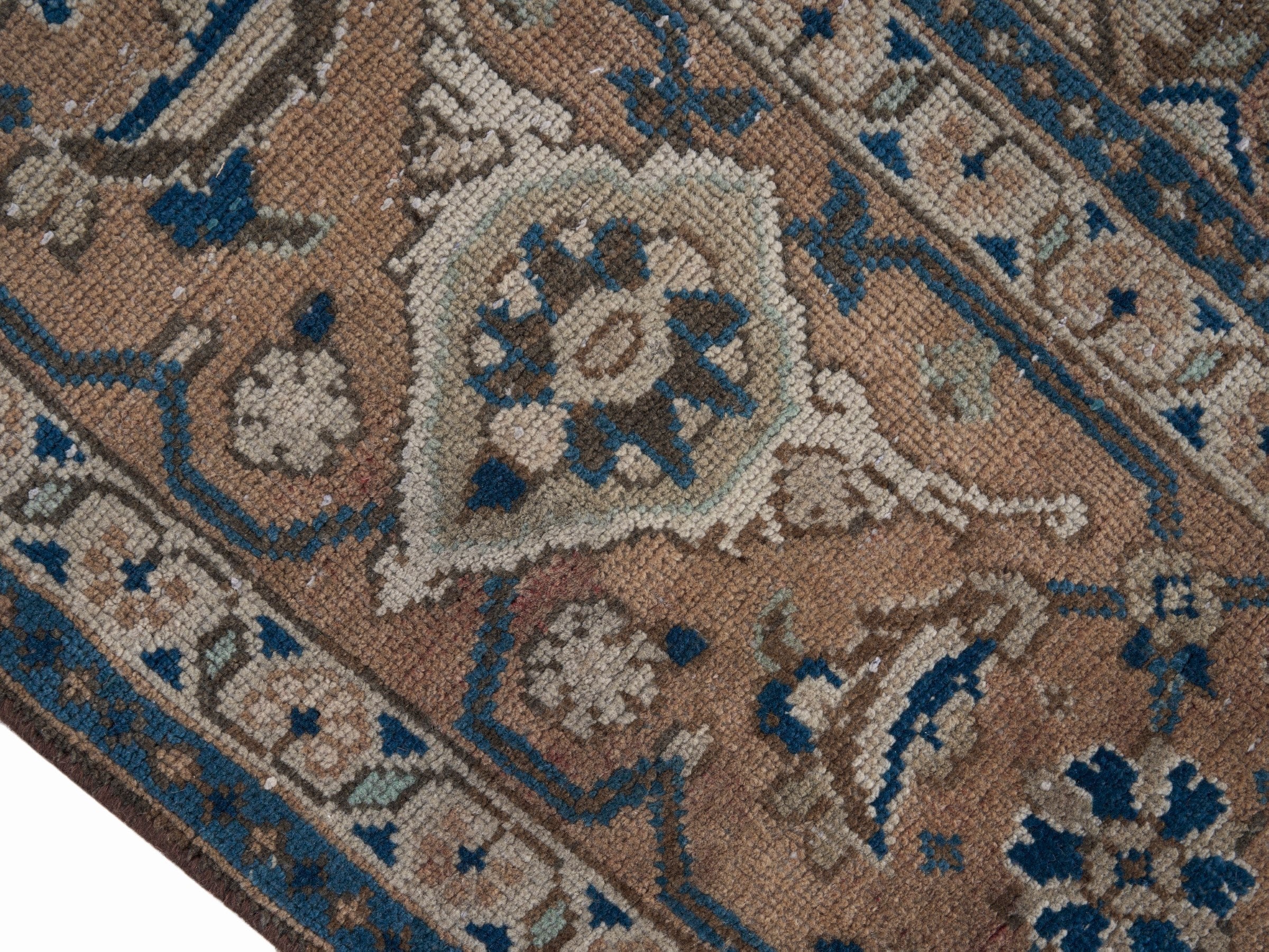 Persian Mahal area rug in taupe and greige, view 6 of 15
