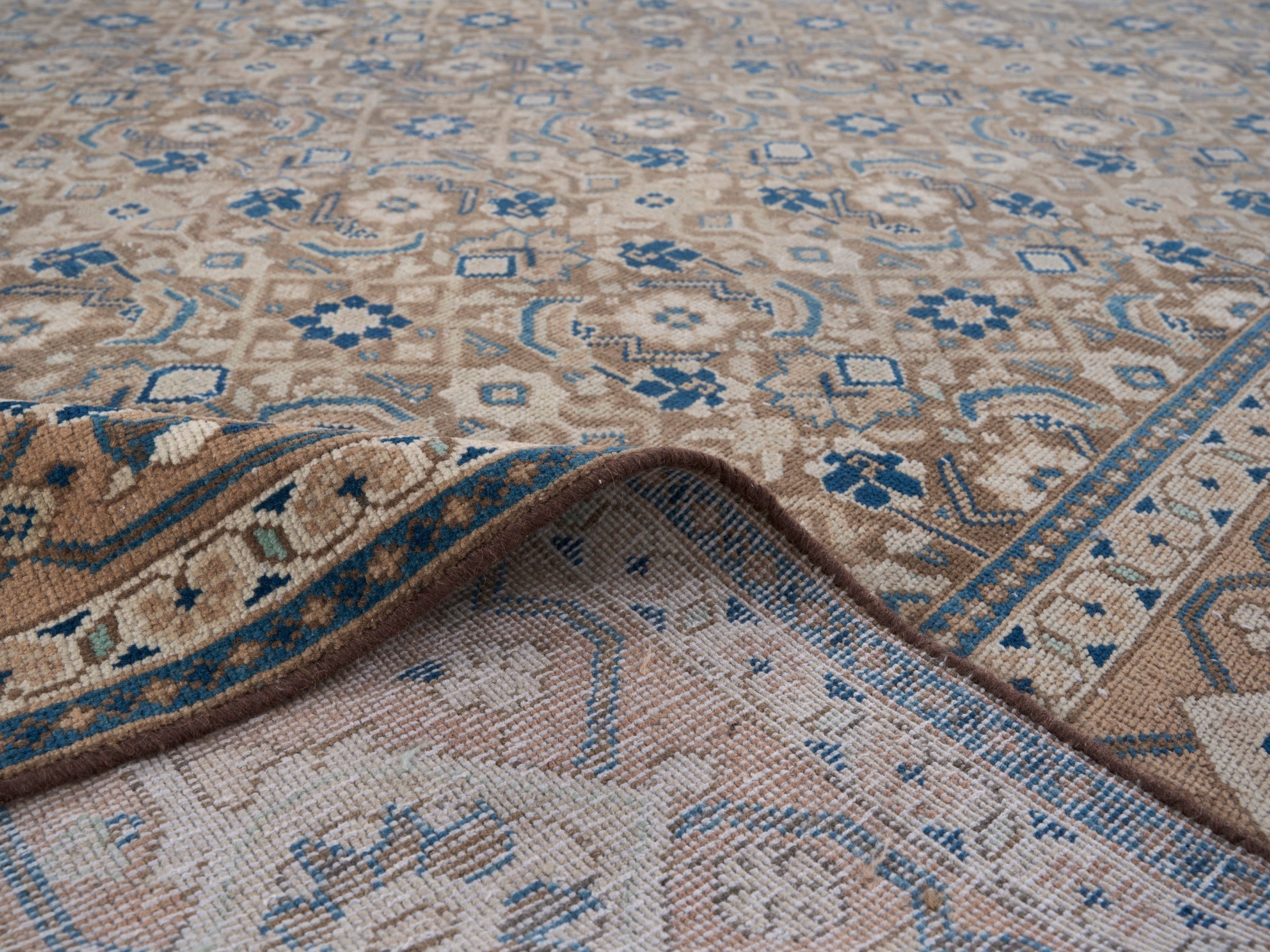 Persian Mahal area rug in taupe and greige, view 14 of 15