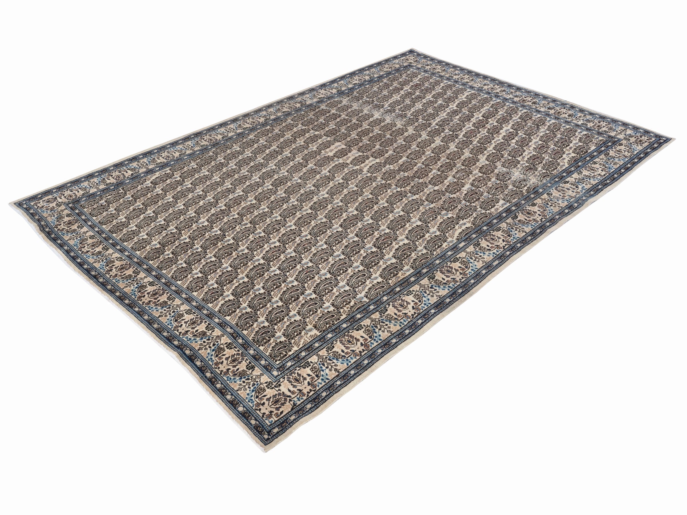 Persian Birjand oversized rug in tan and brown, view 3 of 15