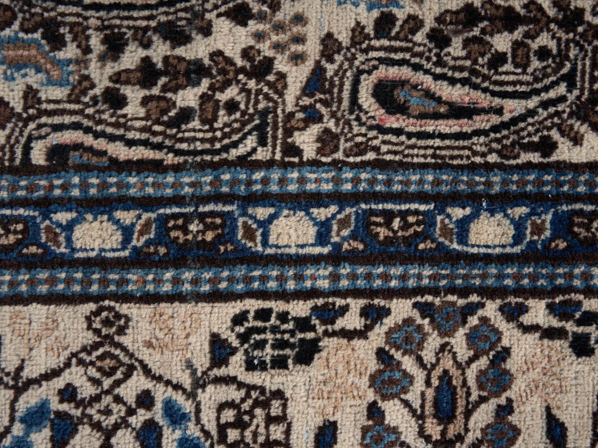 Persian Birjand oversized rug in tan and brown, view 11 of 15