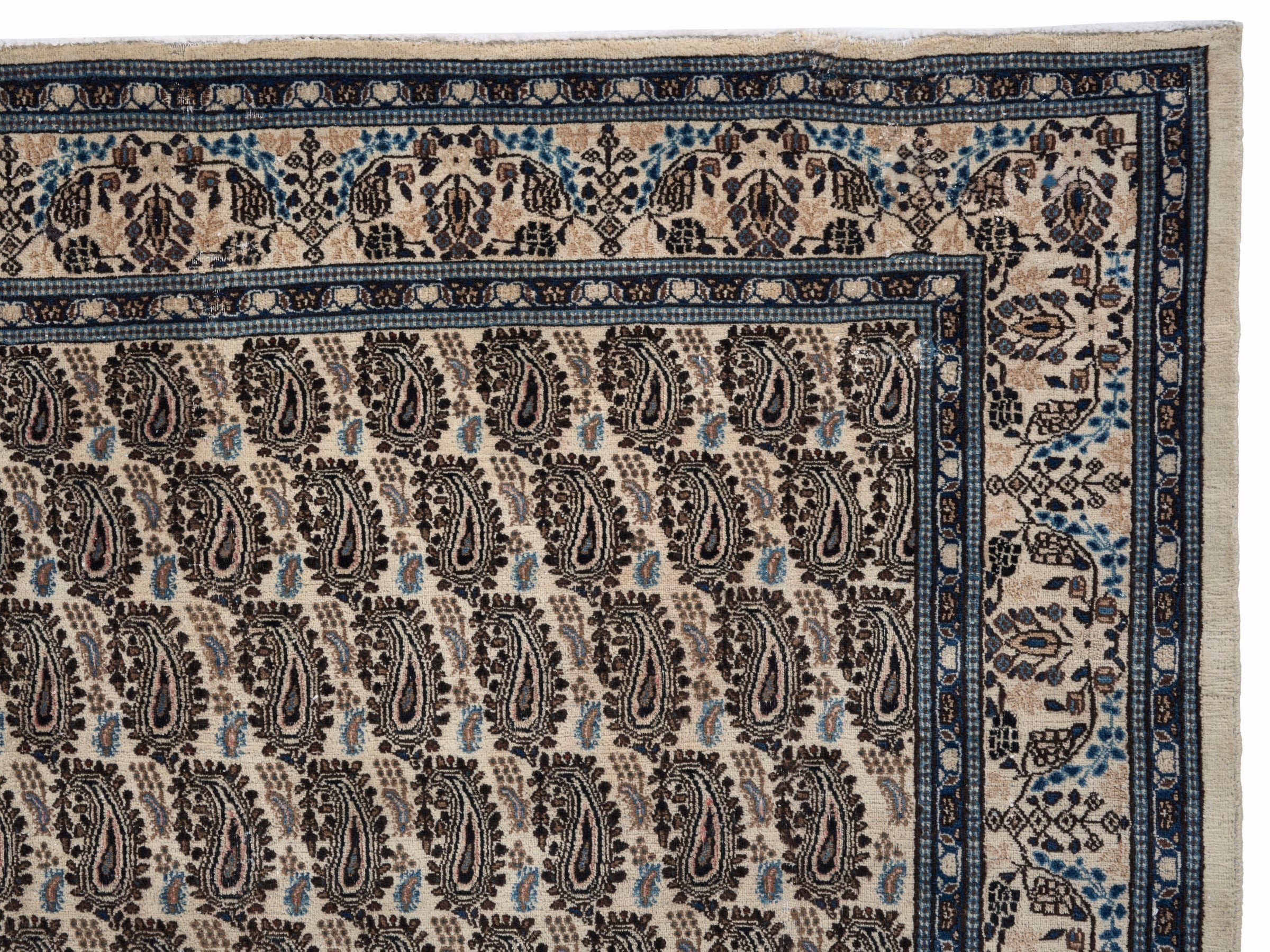 Persian Birjand oversized rug in tan and brown, view 13 of 15