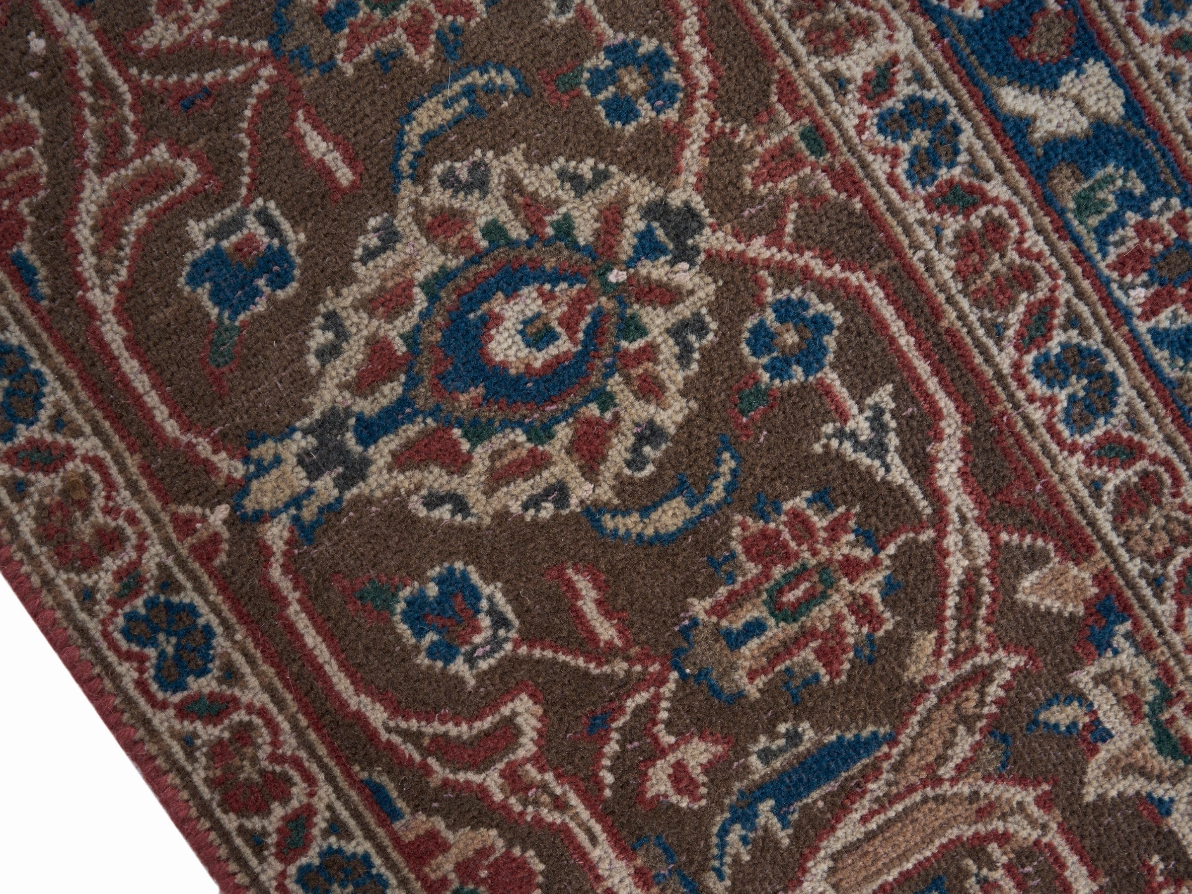 Persian Kashan oversized rug in terracotta and tan, view 6 of 15