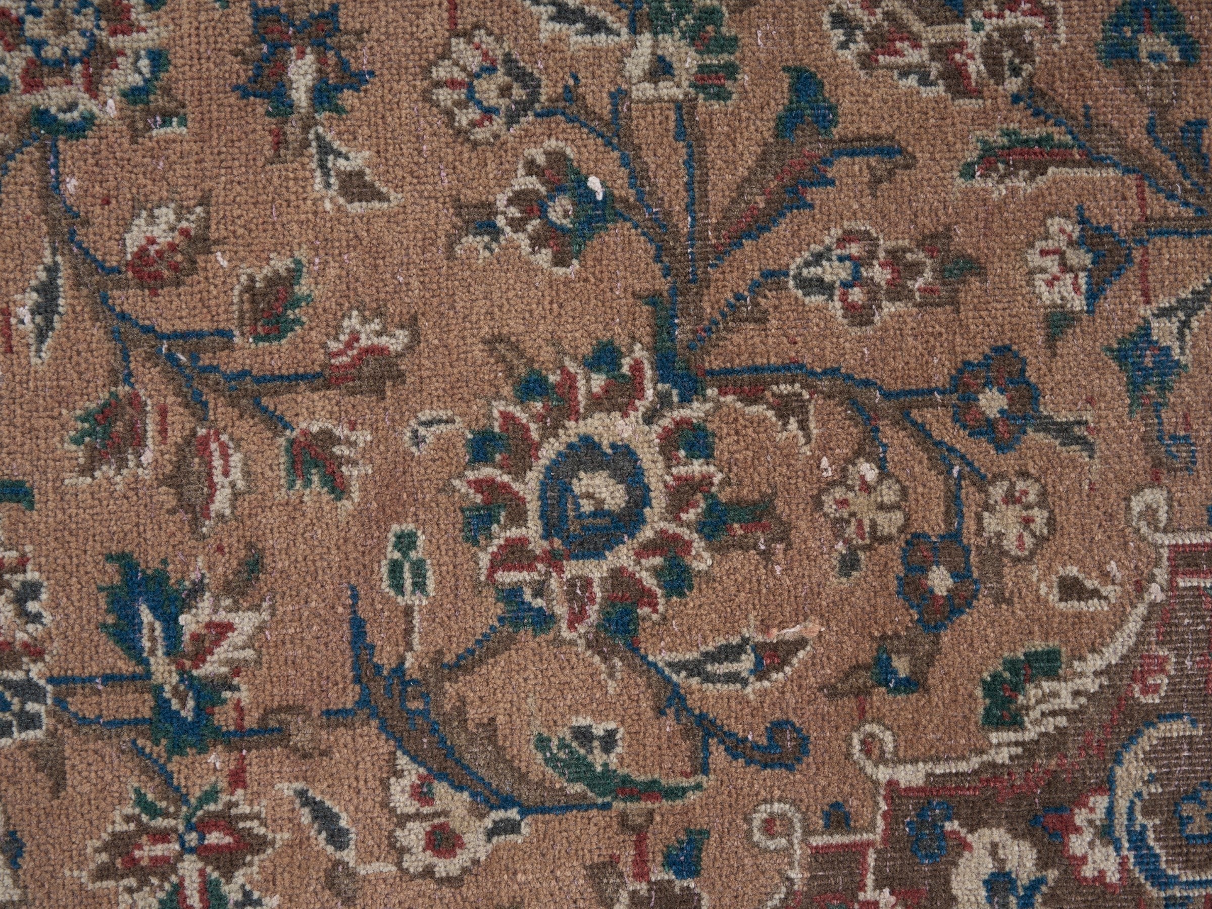 Persian Kashan oversized rug in terracotta and tan, view 8 of 15