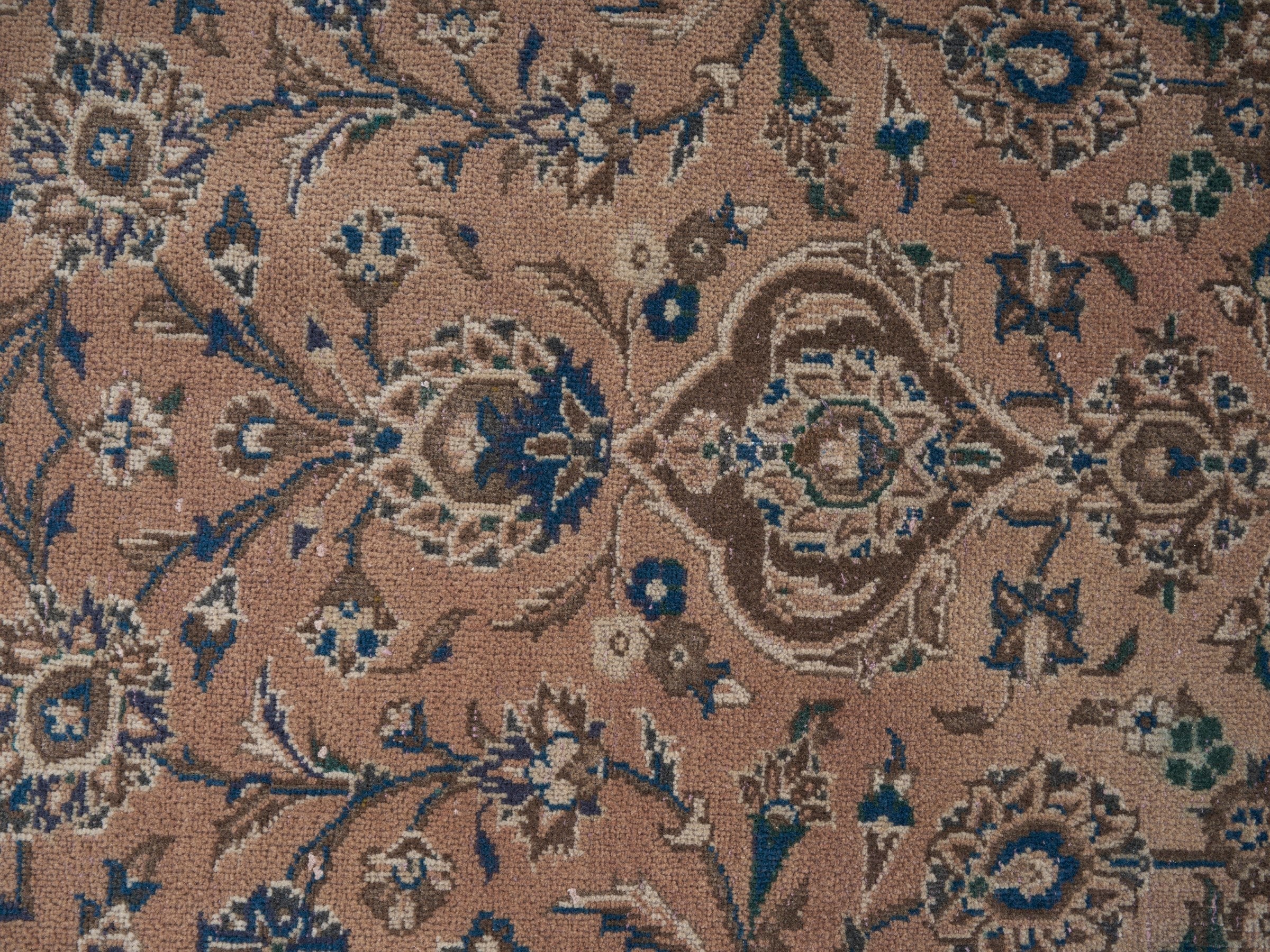 Persian Kashan oversized rug in terracotta and tan, view 9 of 15