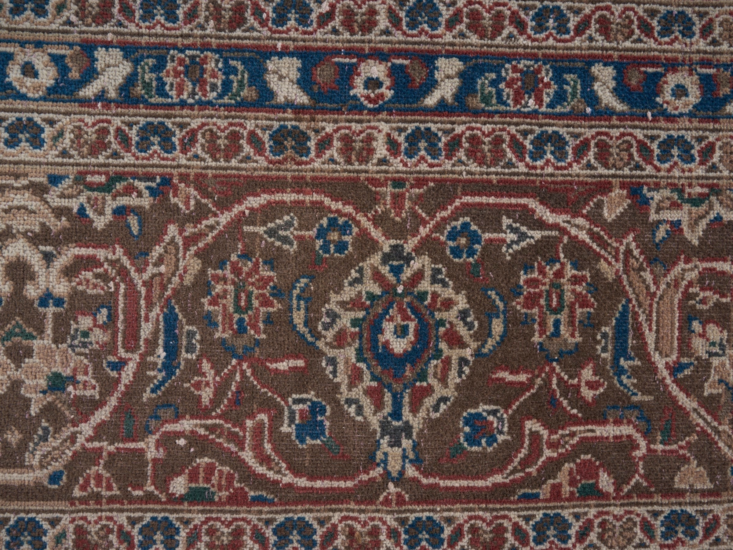 Persian Kashan oversized rug in terracotta and tan, view 10 of 15