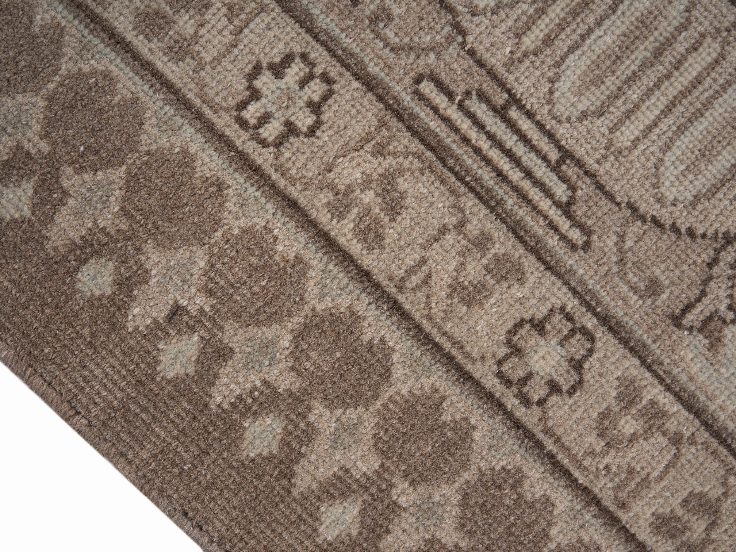 Persian Kashmar oversized rug in taupe and greige, view 6 of 15