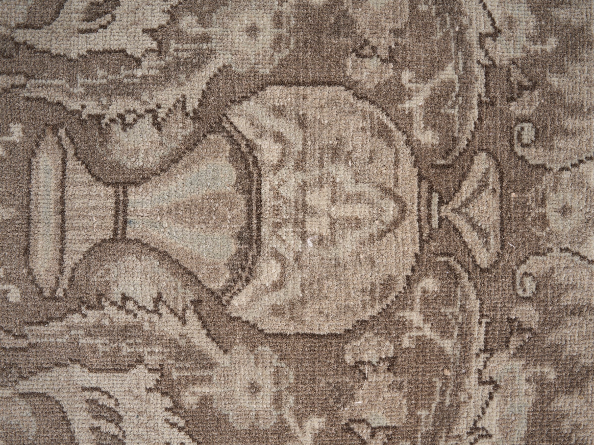 Persian Kashmar oversized rug in taupe and greige, view 11 of 15