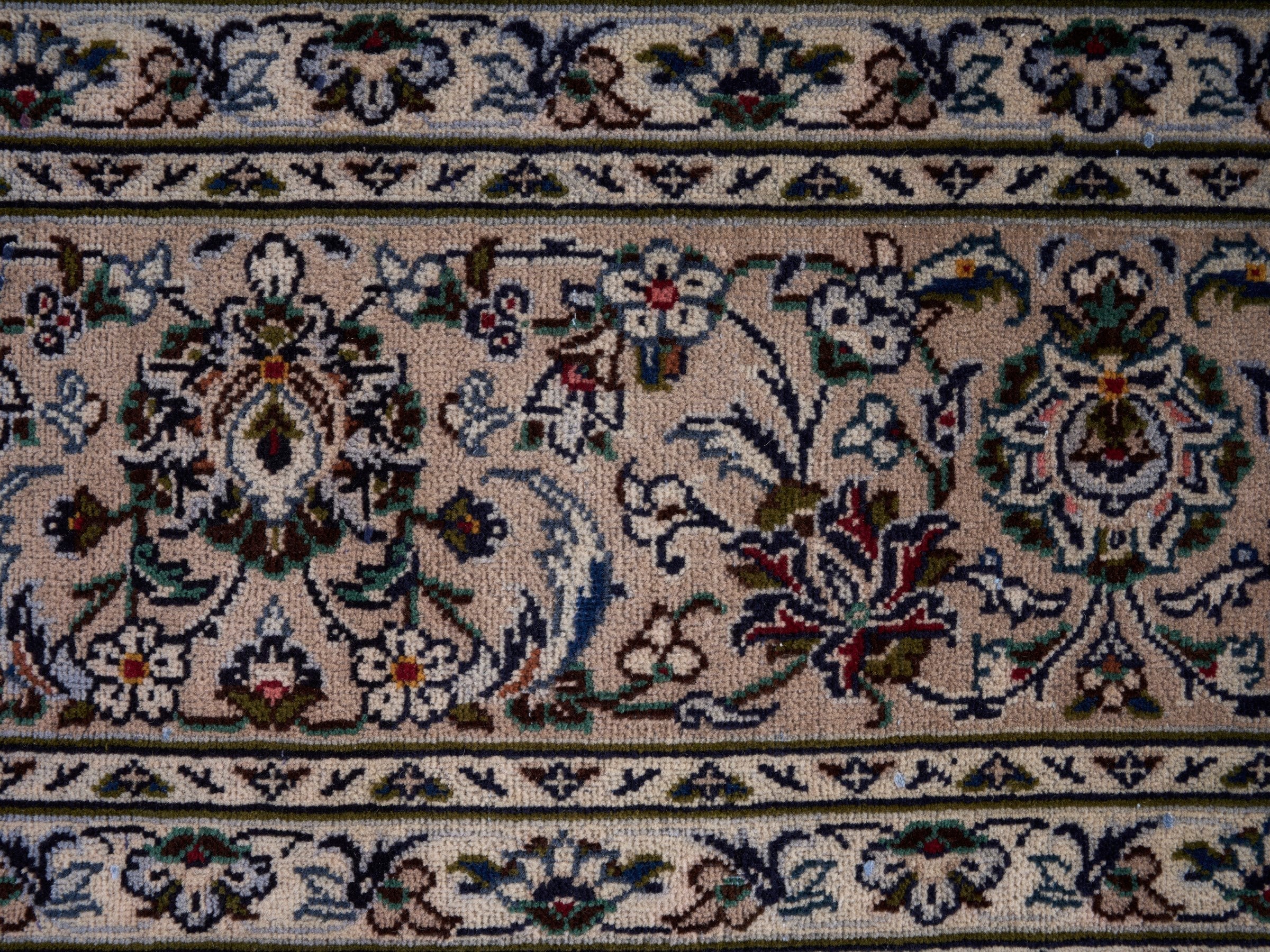 Persian Kashan oversized rug in ivory and burgundy, view 11 of 15