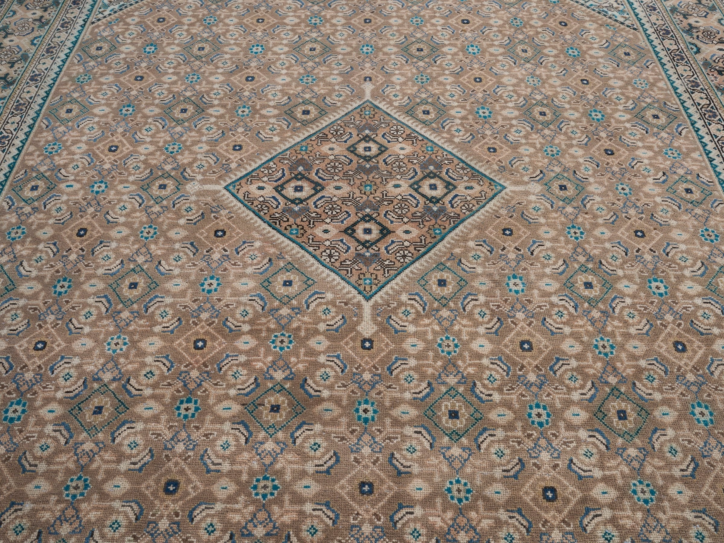 Persian Mahal oversized rug in terracotta and teal, view 4 of 15