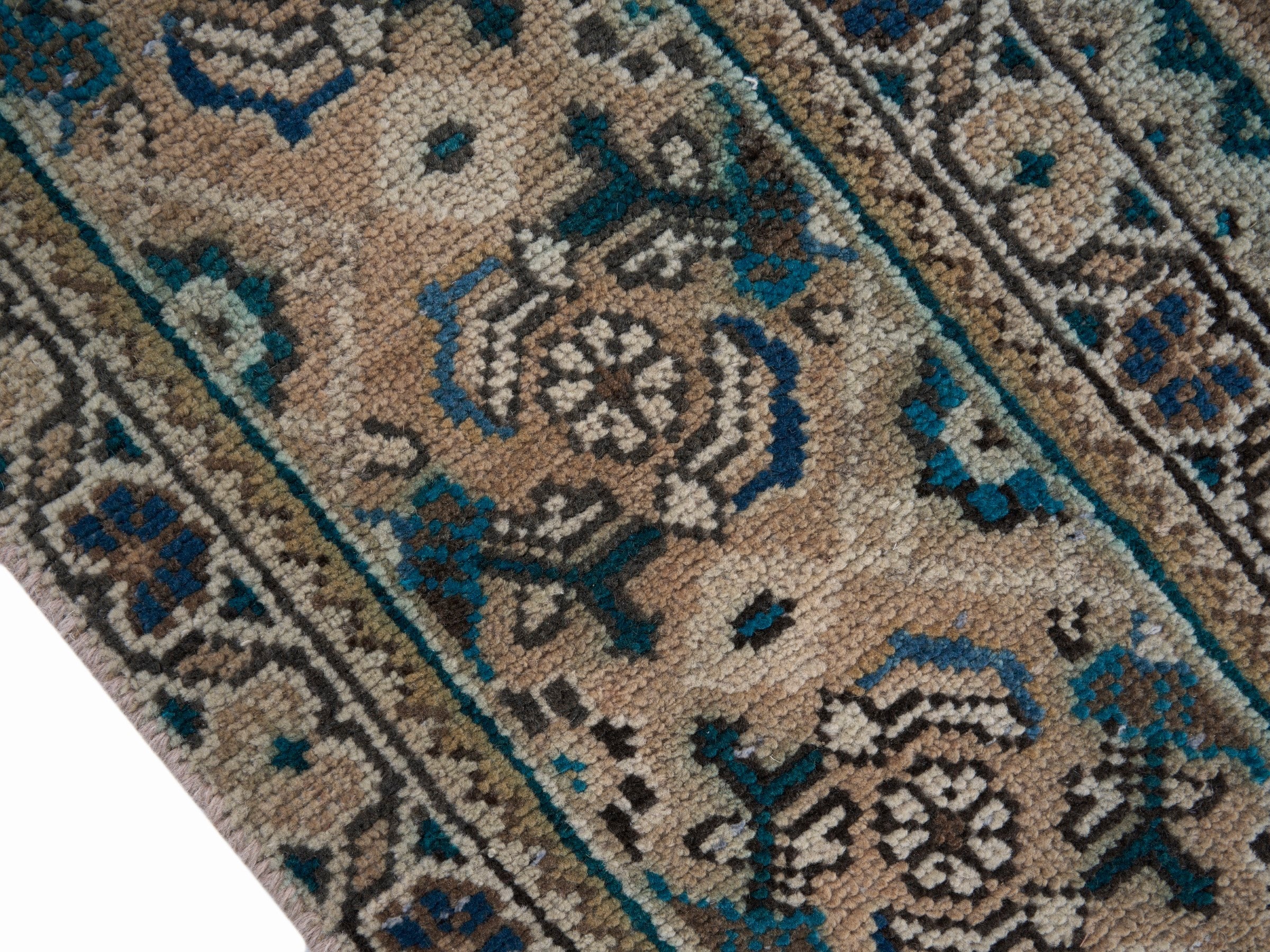 Persian Mahal oversized rug in terracotta and teal, view 6 of 15