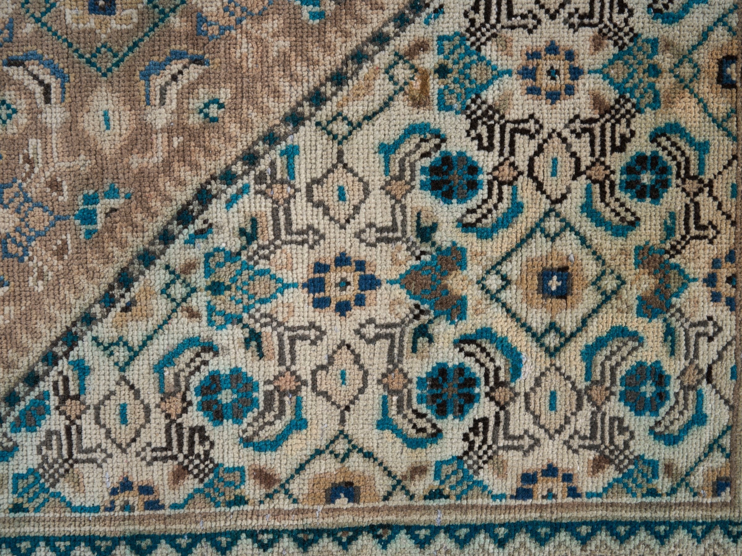 Persian Mahal oversized rug in terracotta and teal, view 8 of 15