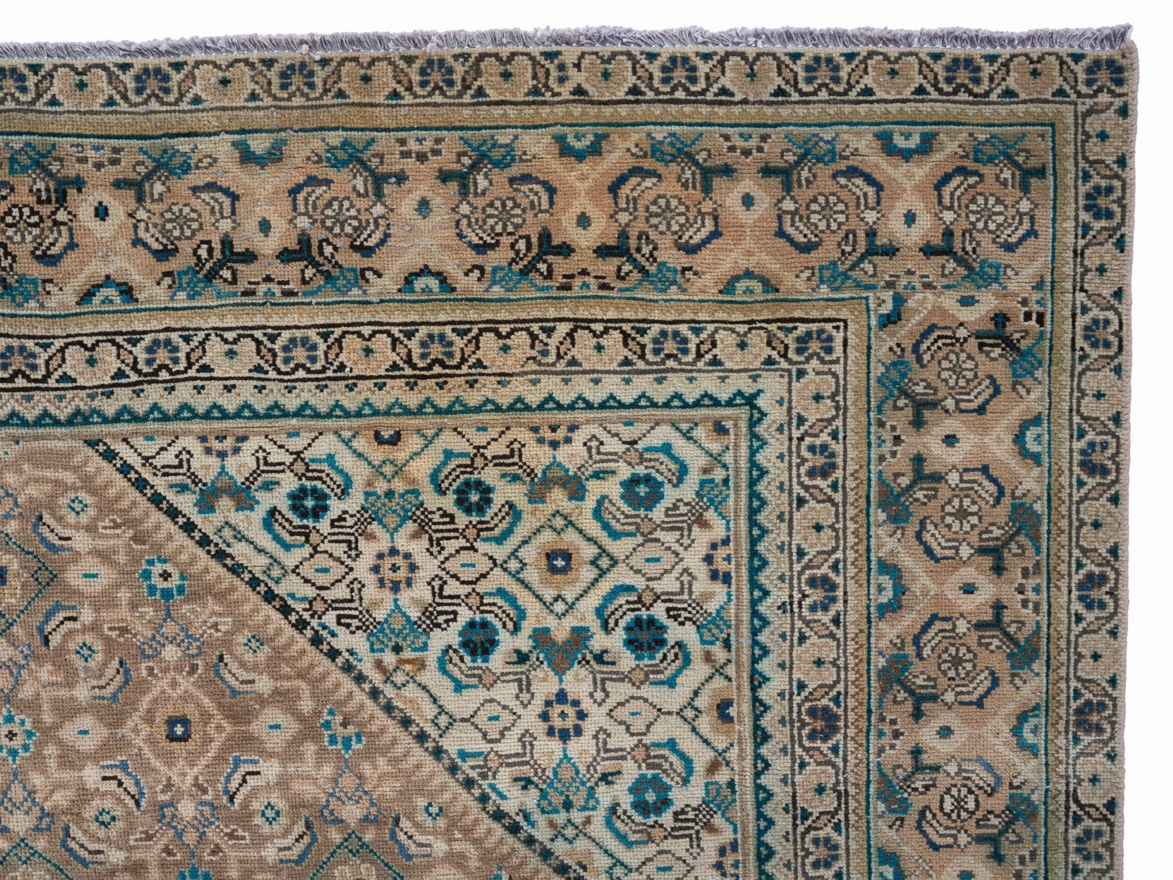 Persian Mahal oversized rug in terracotta and teal, view 13 of 15