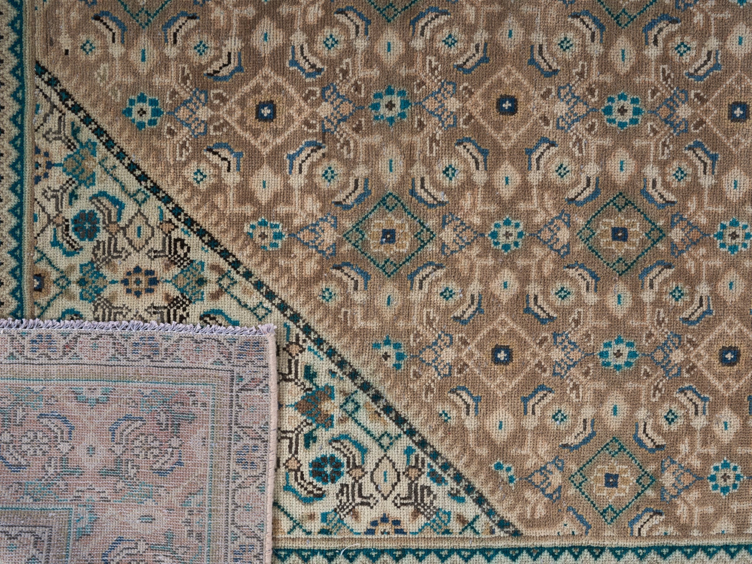 Persian Mahal oversized rug in terracotta and teal, view 15 of 15