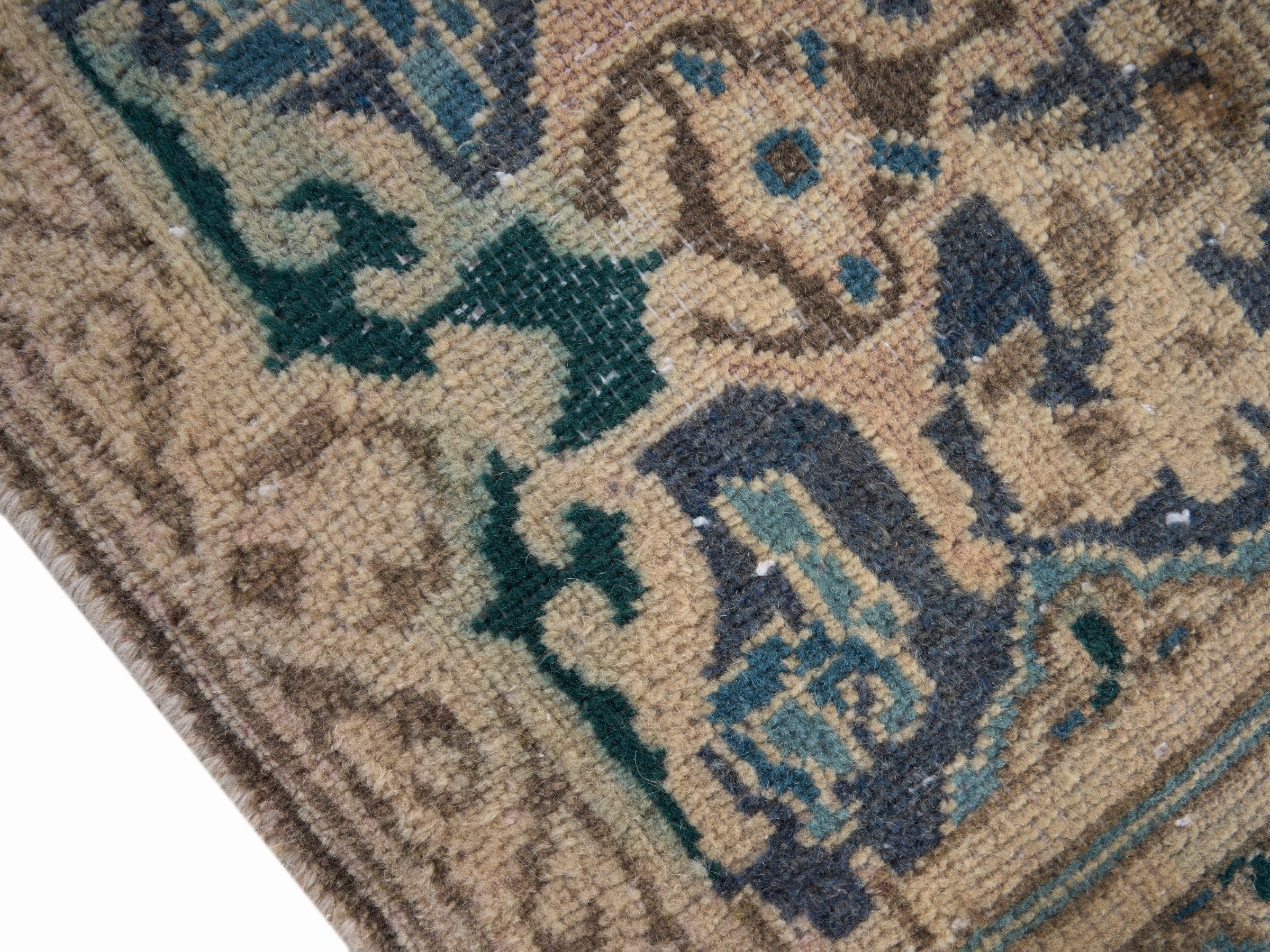 Persian Kerman oversized rug in muted pink and straw, view 6 of 15