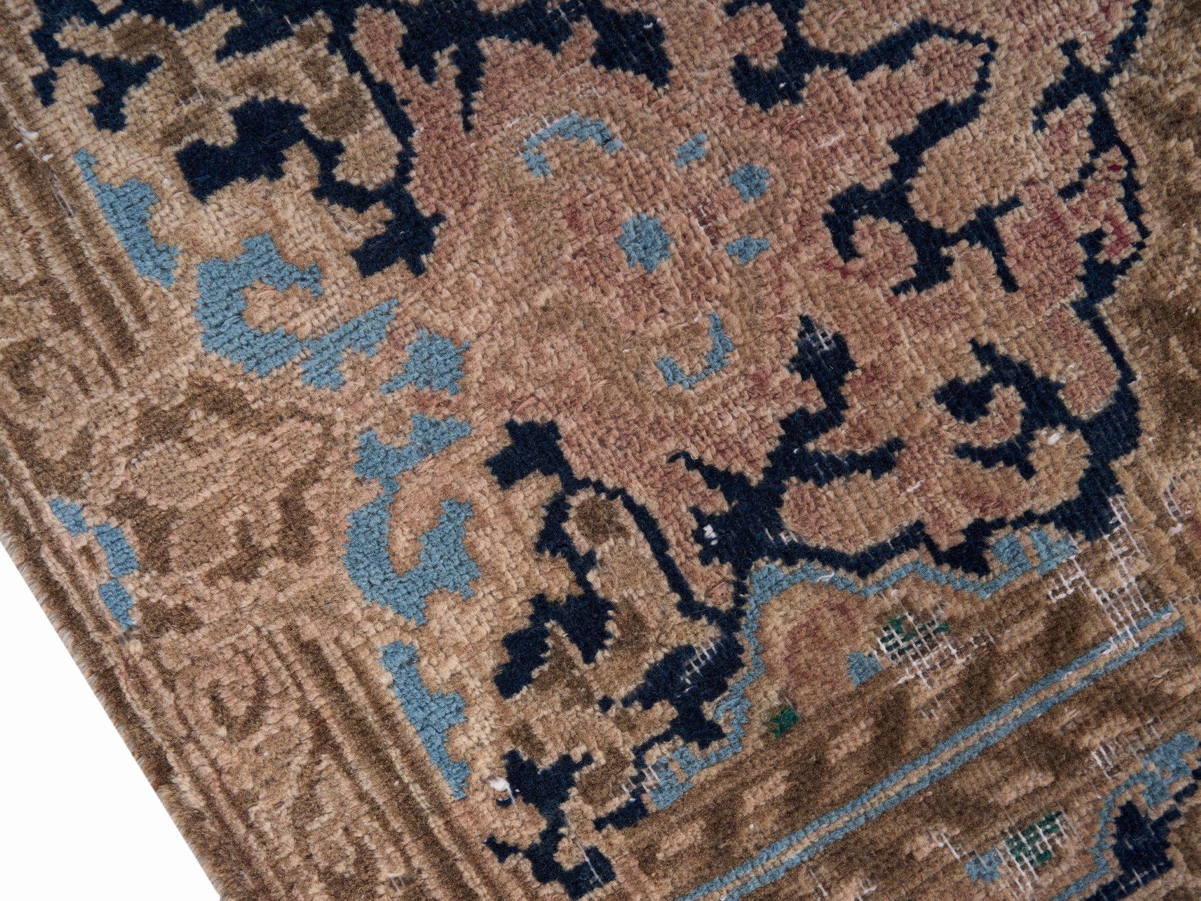 Persian Kerman oversized rug in dusty rose and cream, view 6 of 15