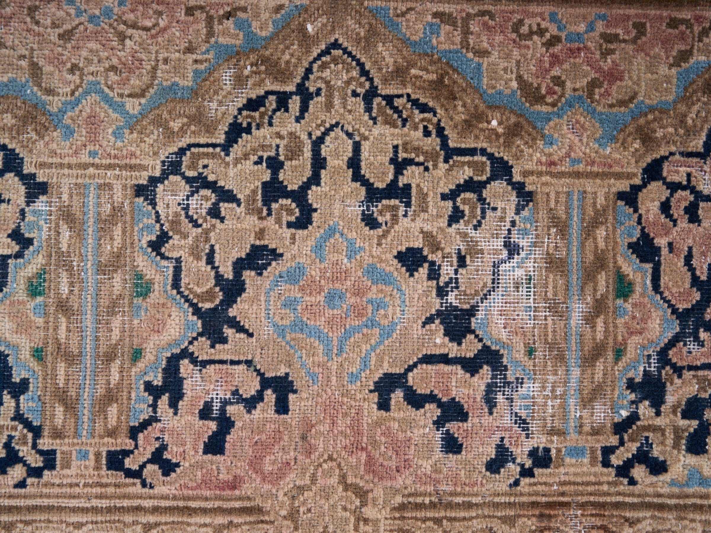 Persian Kerman oversized rug in dusty rose and cream, view 7 of 15