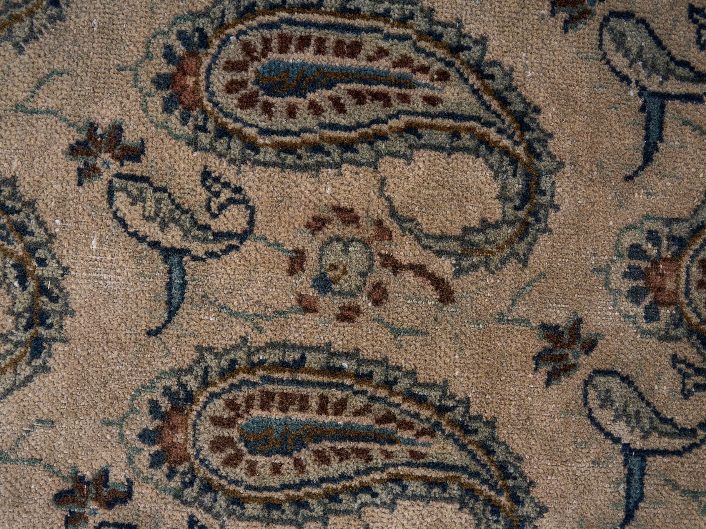 Persian Kashan oversized rug in cream and taupe, view 11 of 15