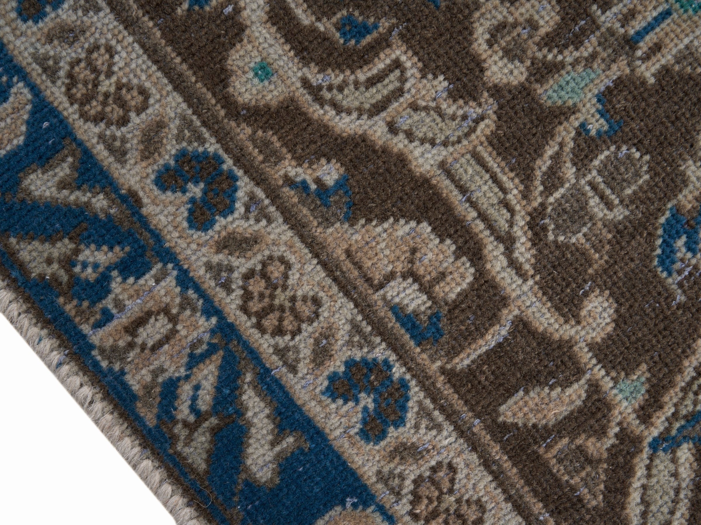 Persian Kashan oversized rug in beige and brown, view 6 of 15