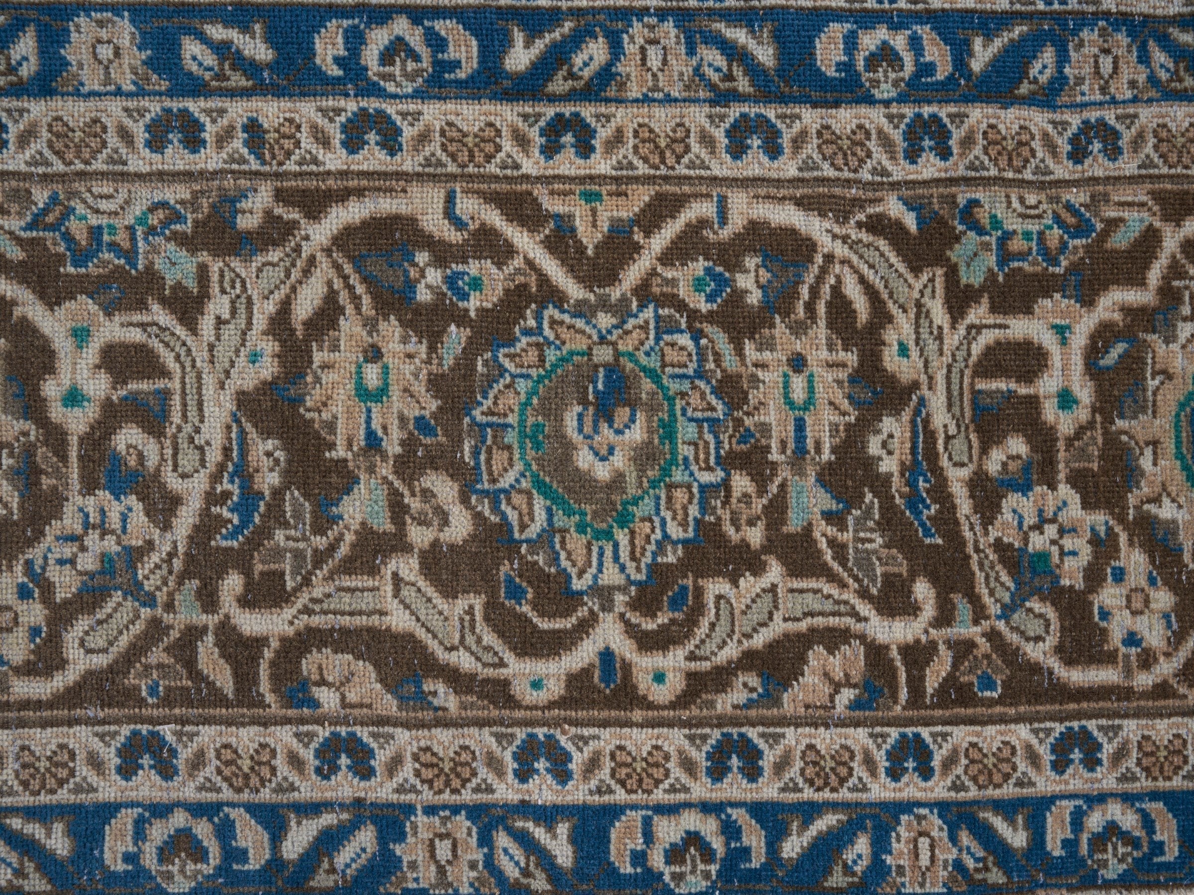 Persian Kashan oversized rug in beige and brown, view 7 of 15