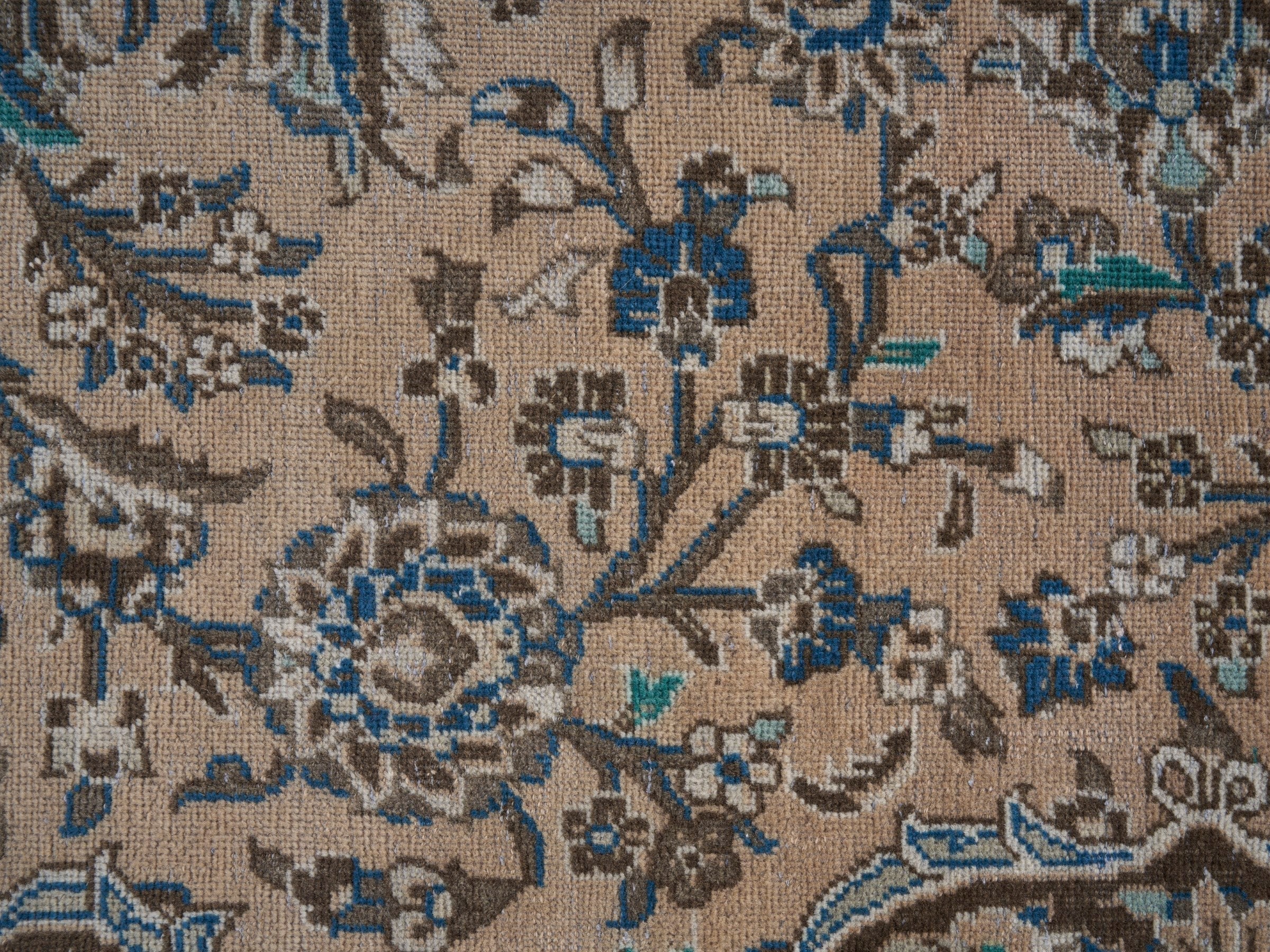 Persian Kashan oversized rug in beige and brown, view 9 of 15