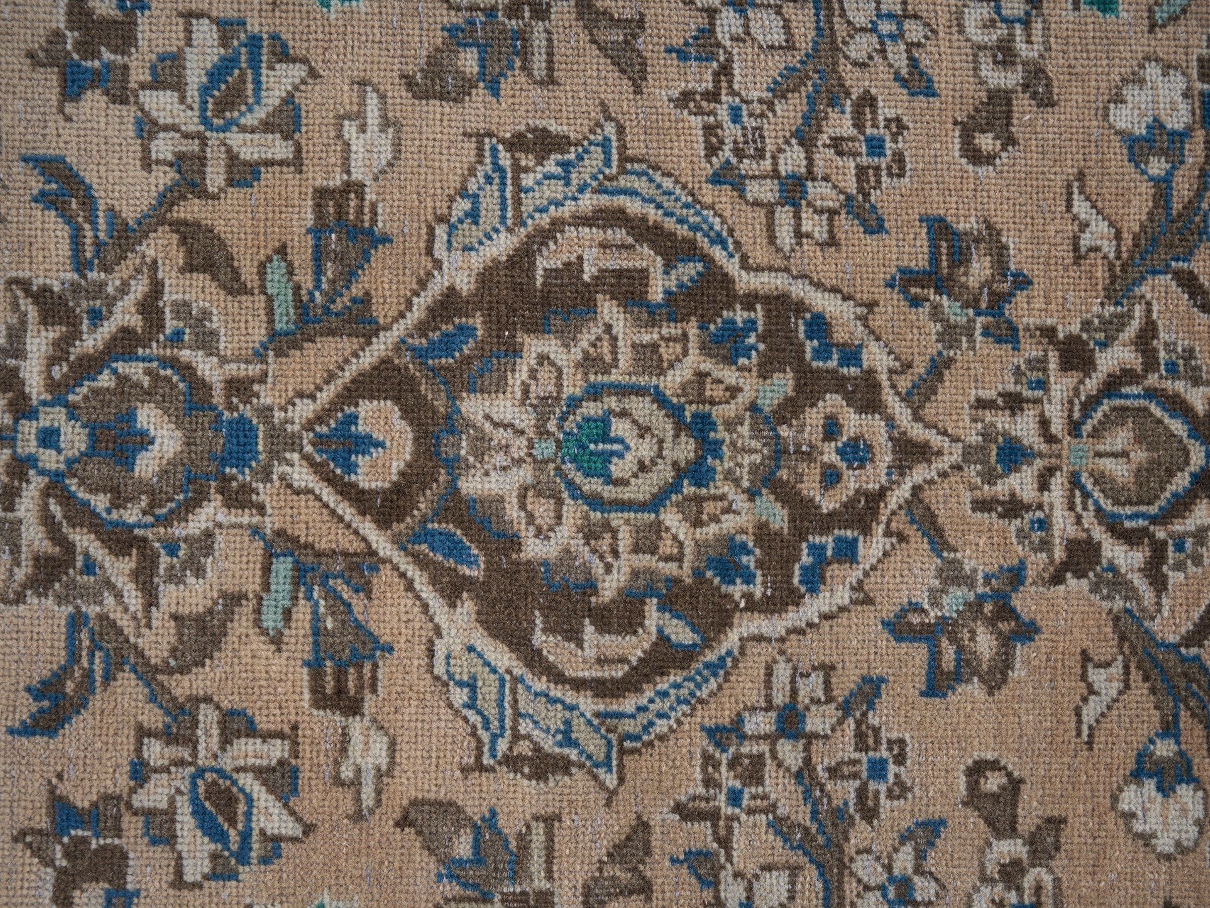 Persian Kashan oversized rug in beige and brown, view 10 of 15