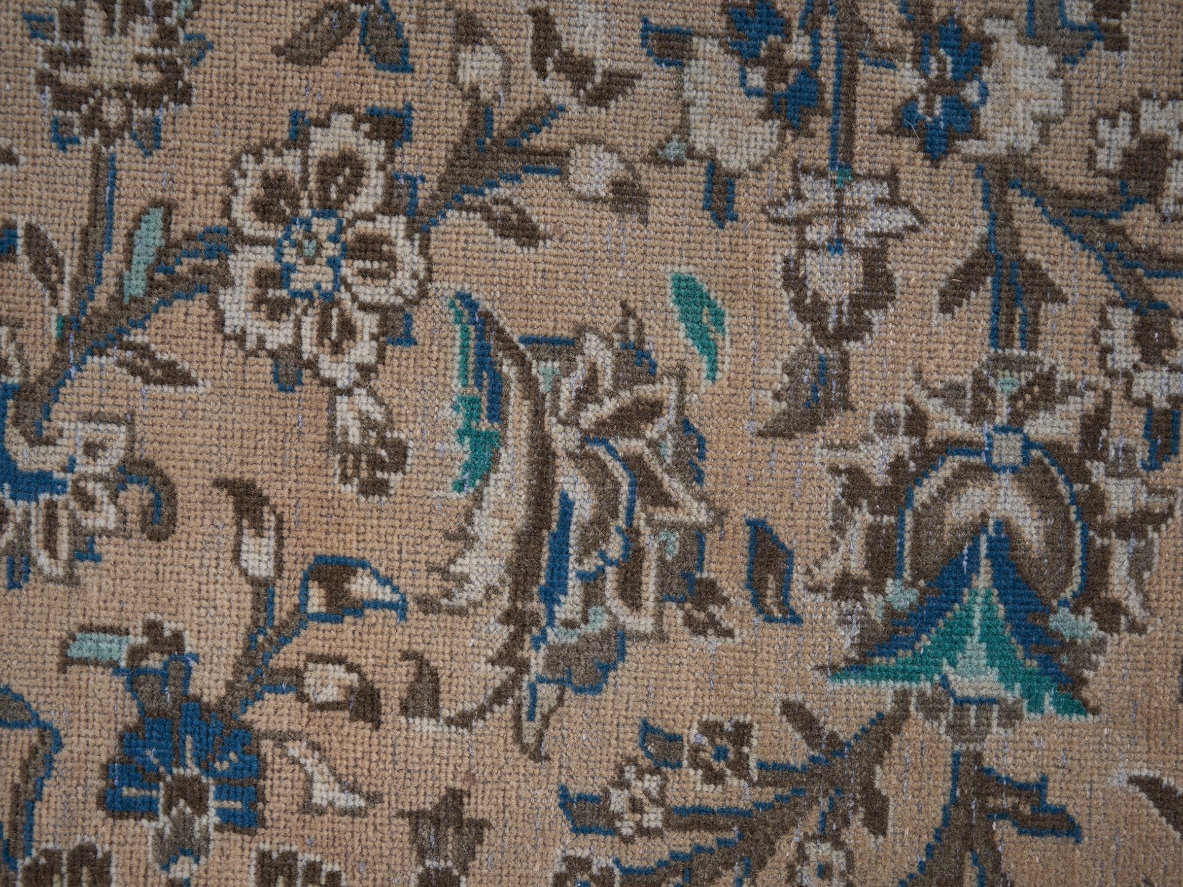 Persian Kashan oversized rug in beige and brown, view 11 of 15
