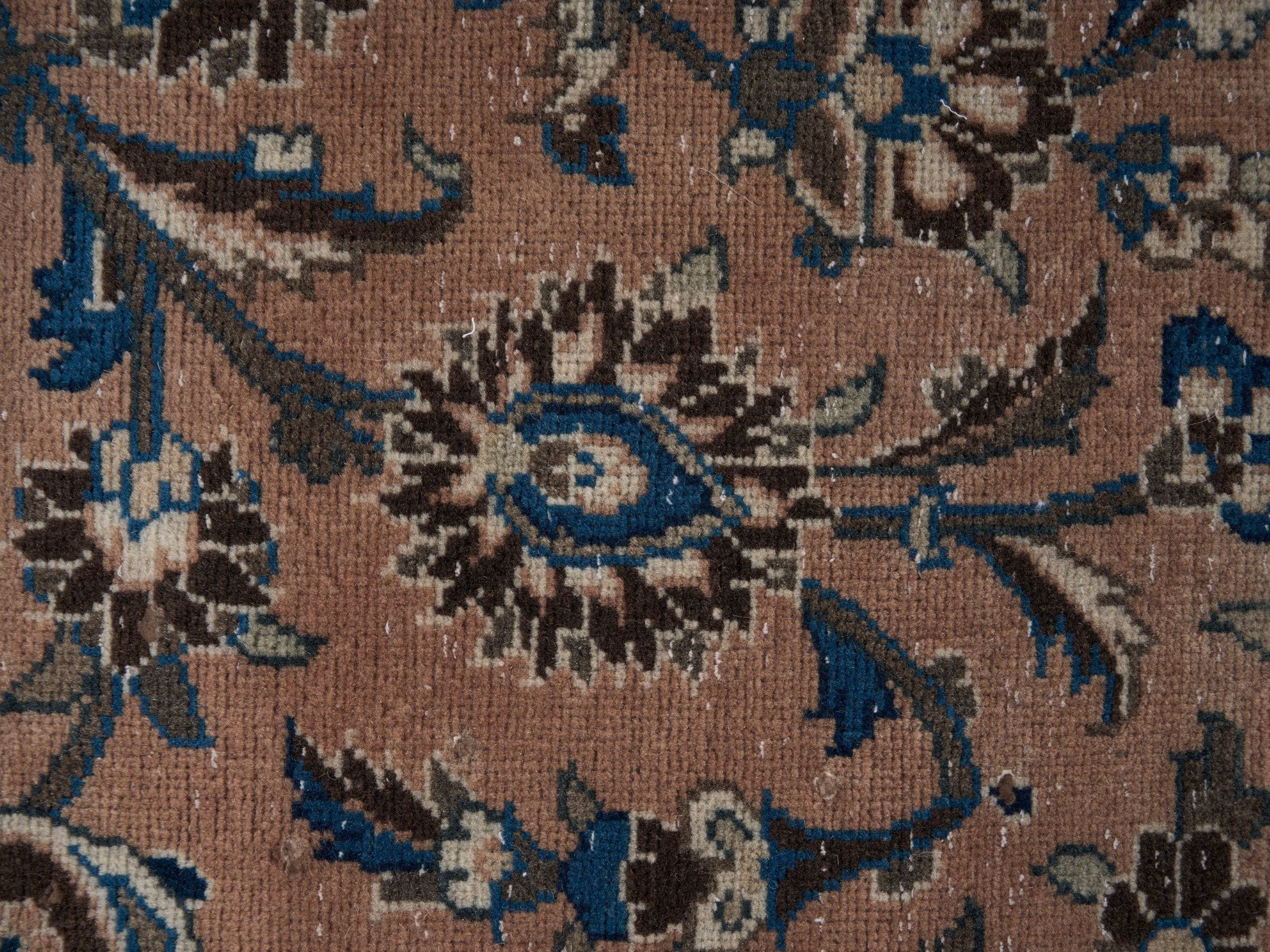 Persian Kashan oversized rug in tan and beige, view 10 of 15