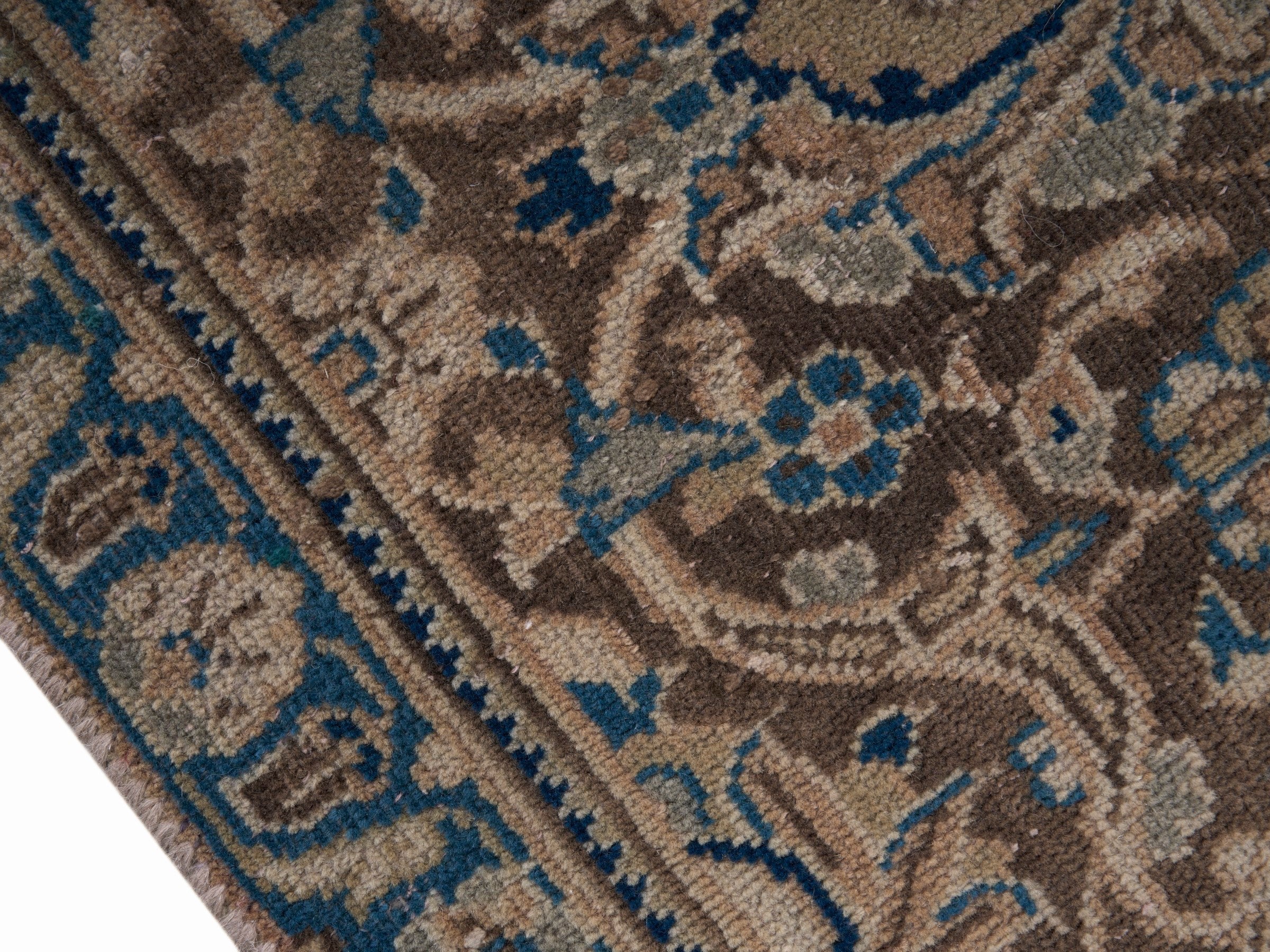 Persian Kashan oversized rug in tan and taupe, view 6 of 15