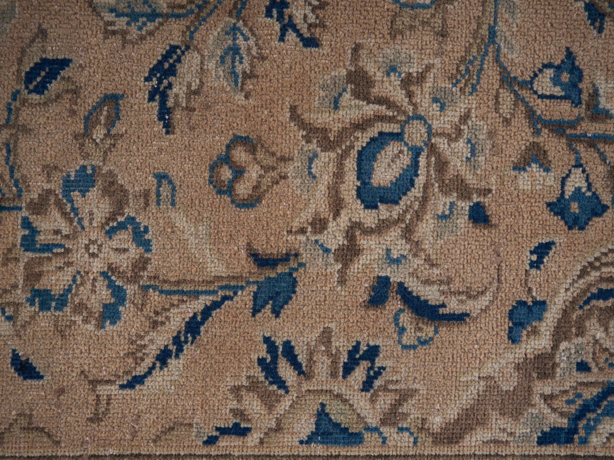 Persian Kashan oversized rug in tan and taupe, view 9 of 15