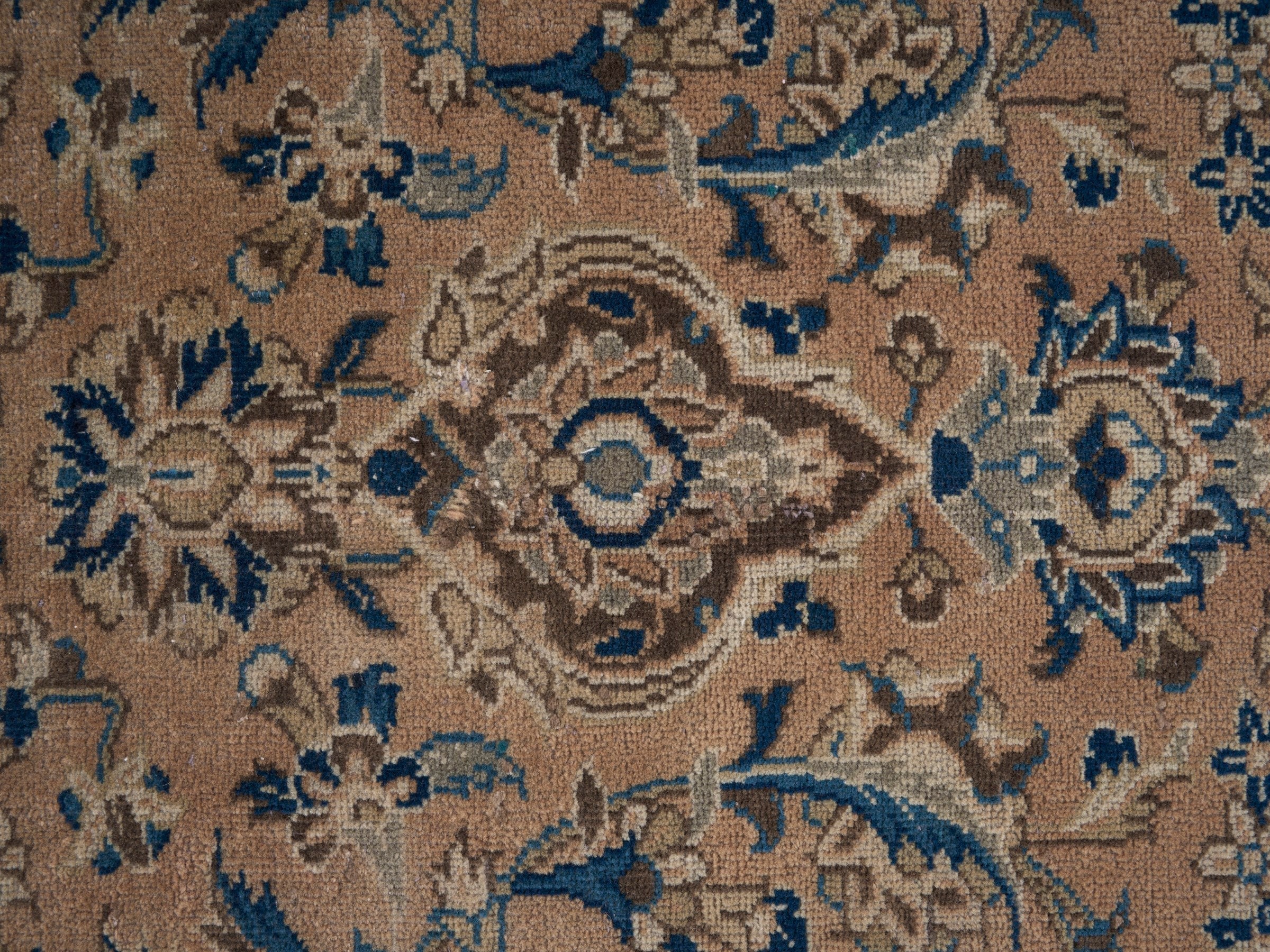 Persian Kashan oversized rug in tan and taupe, view 10 of 15
