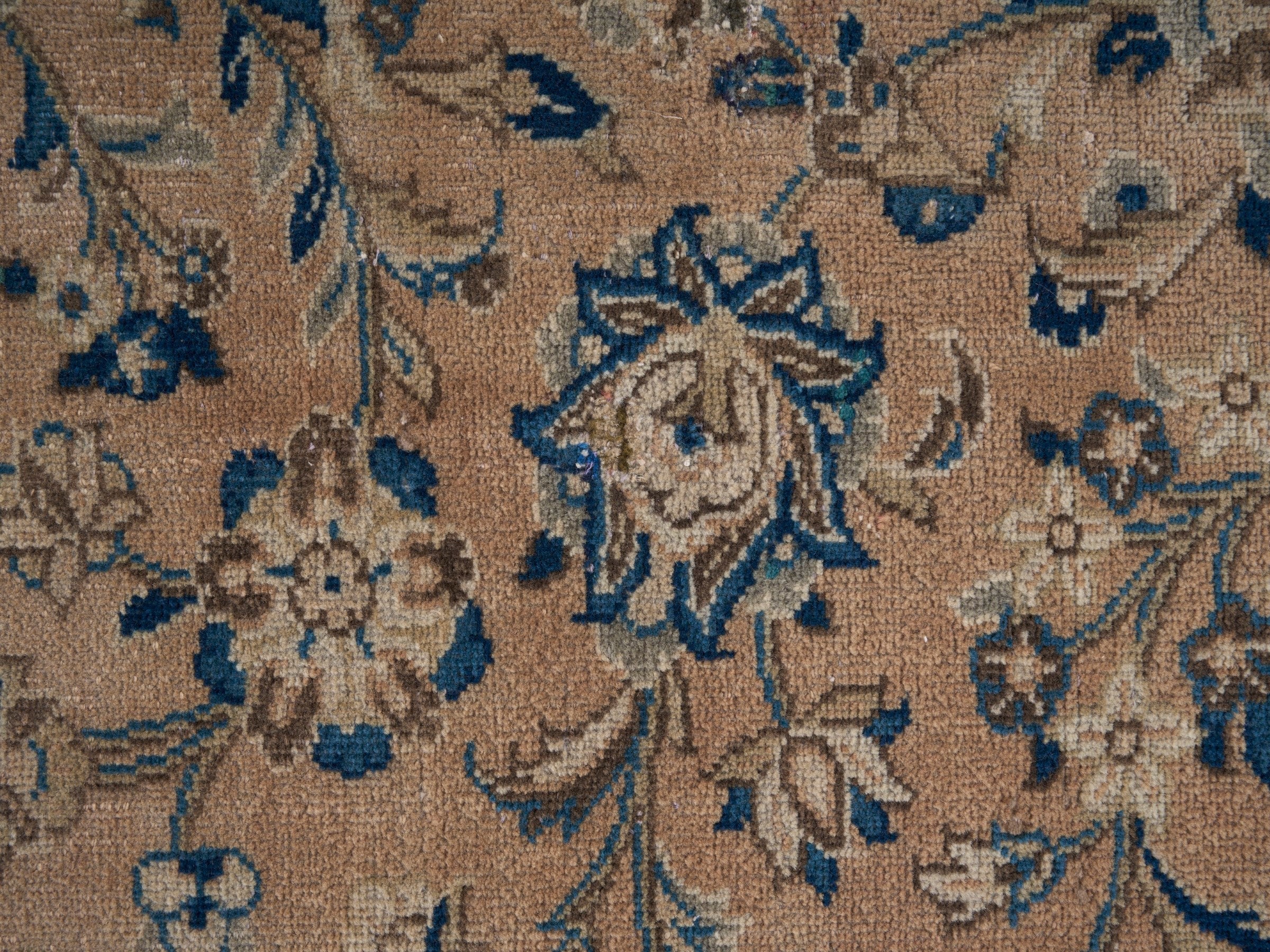 Persian Kashan oversized rug in tan and taupe, view 11 of 15