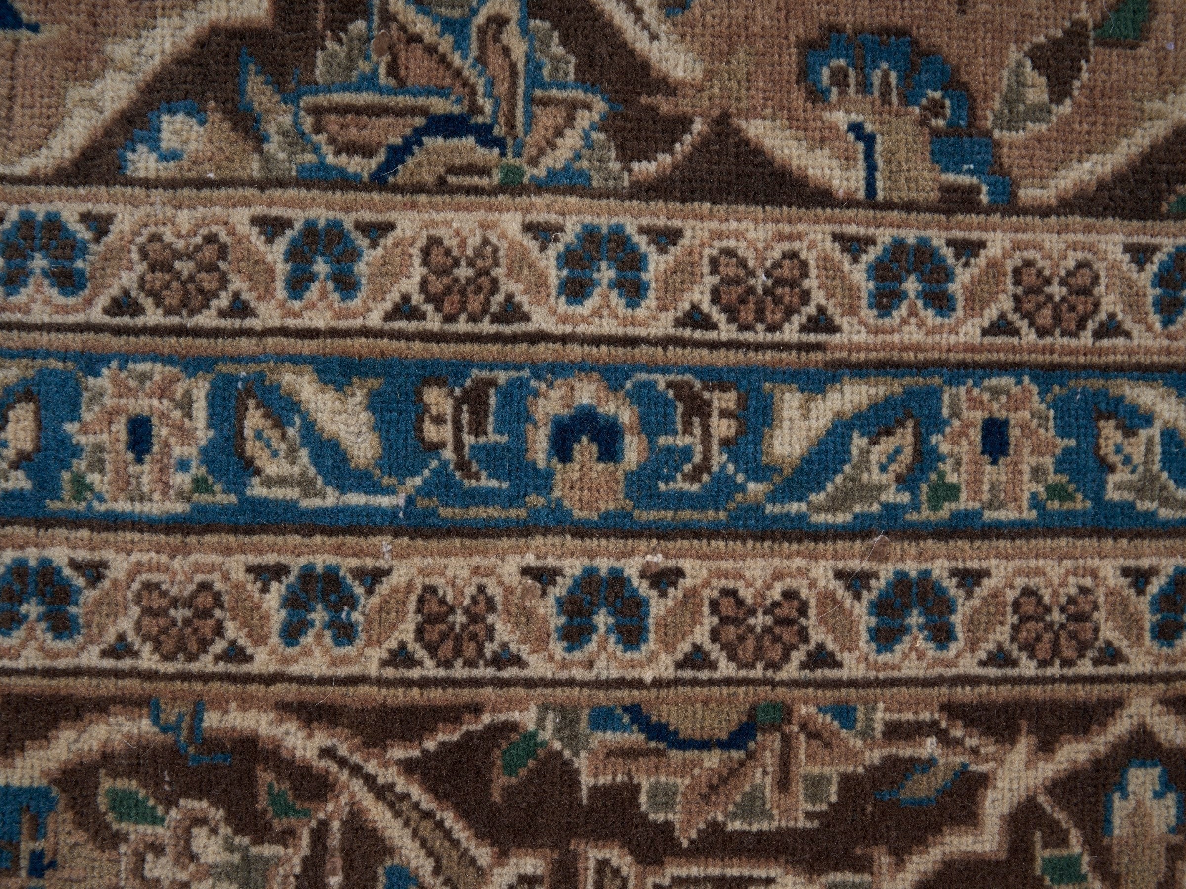 Persian Kashan oversized rug in tan and brown, view 10 of 15