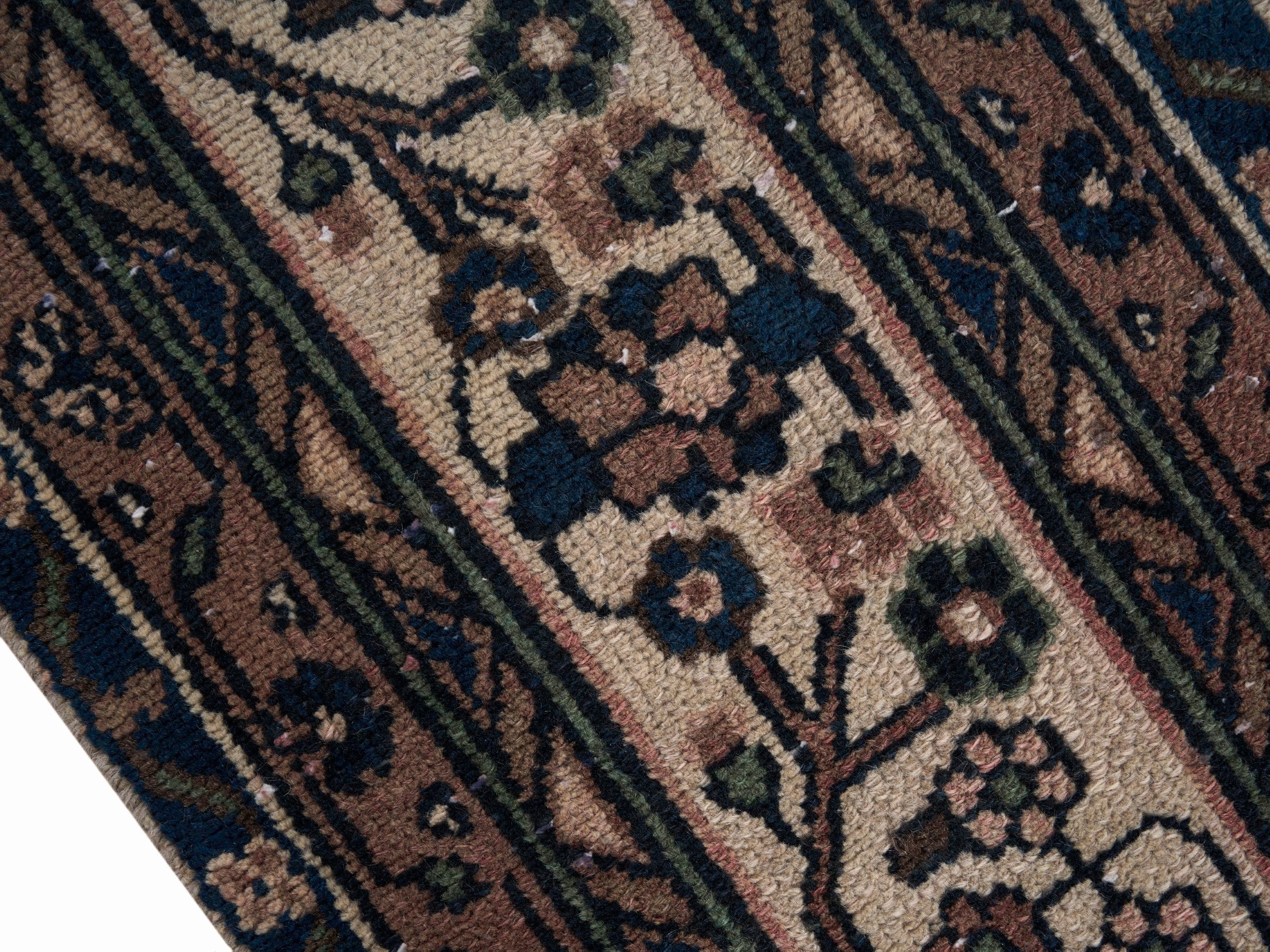 Persian Hamedan oversized rug in dusty rose and off-white, view 6 of 15