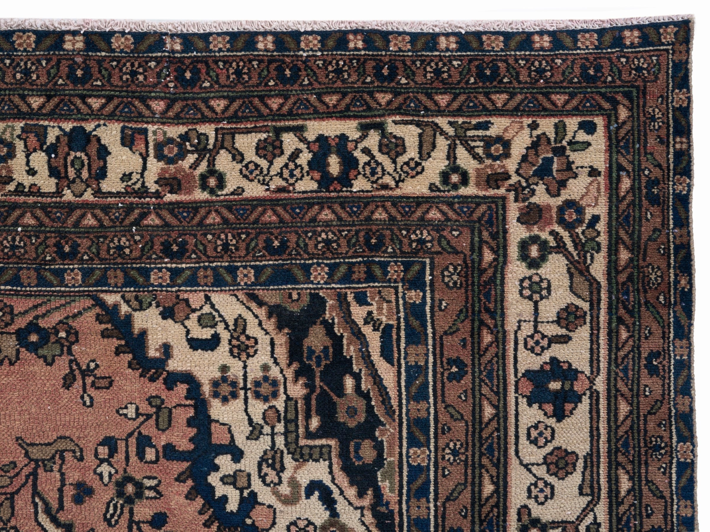 Persian Hamedan oversized rug in dusty rose and off-white, view 13 of 15