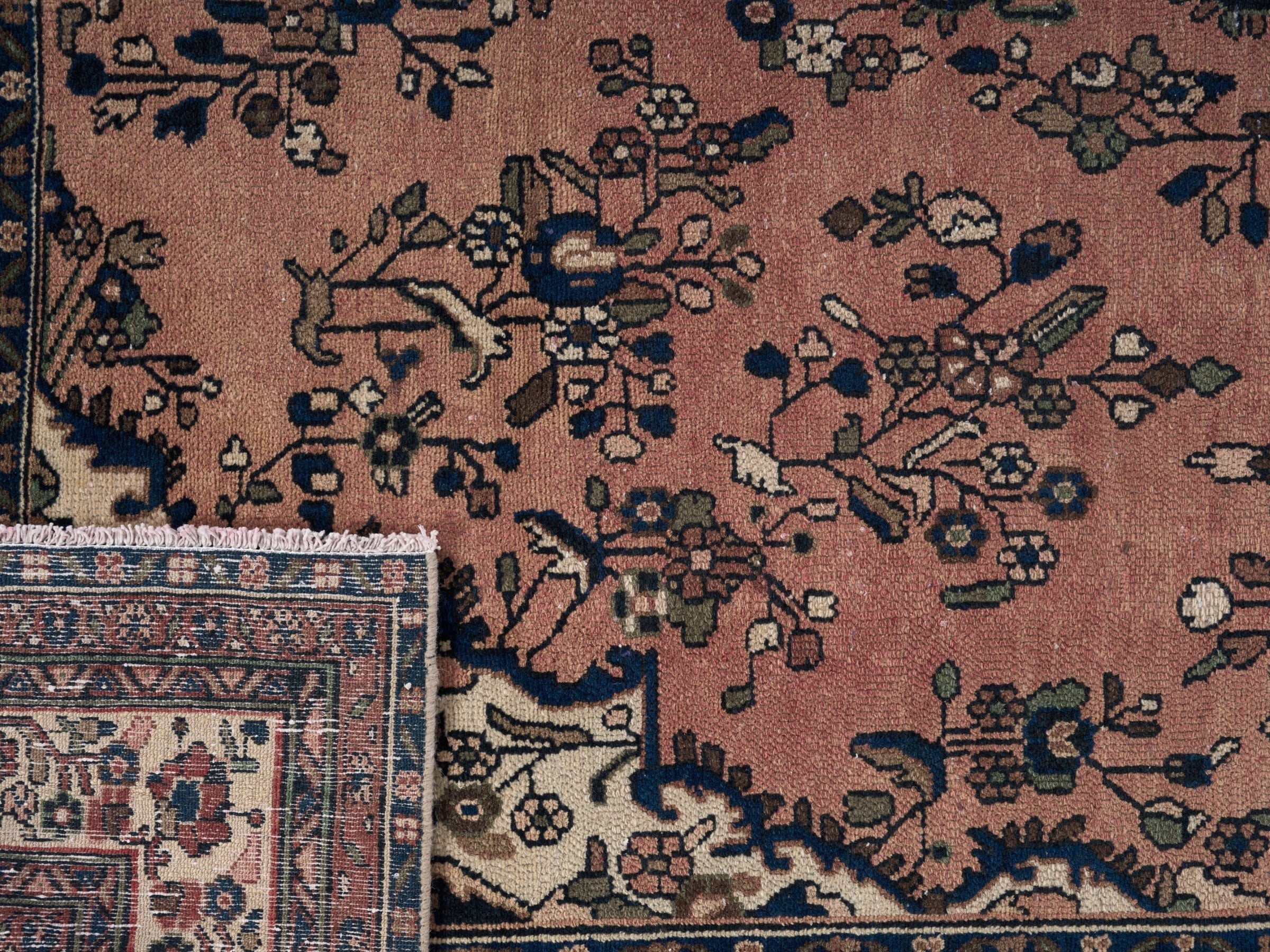 Persian Hamedan oversized rug in dusty rose and off-white, view 15 of 15