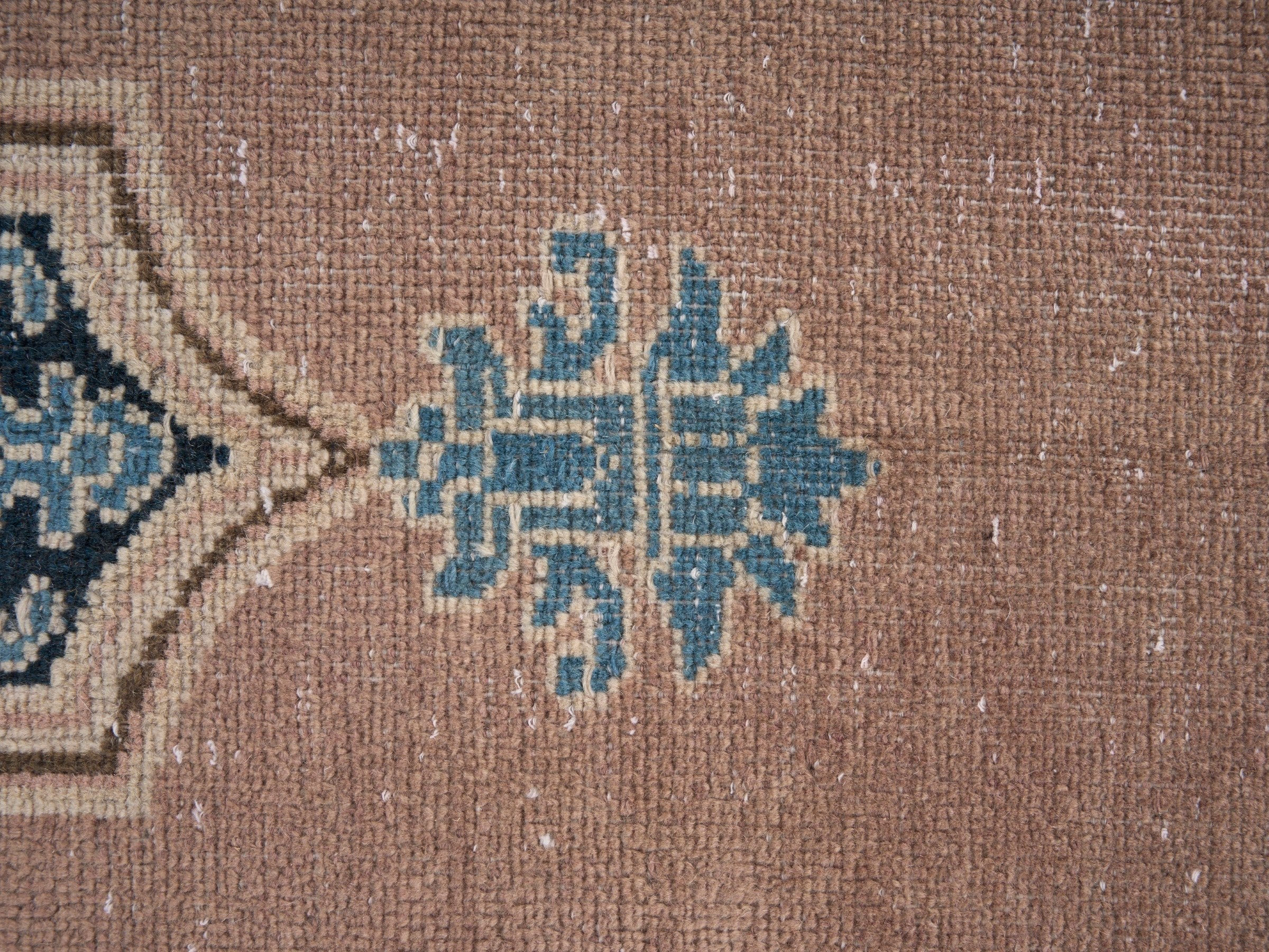 Persian Kerman oversized rug in dusty rose and teal, view 10 of 15