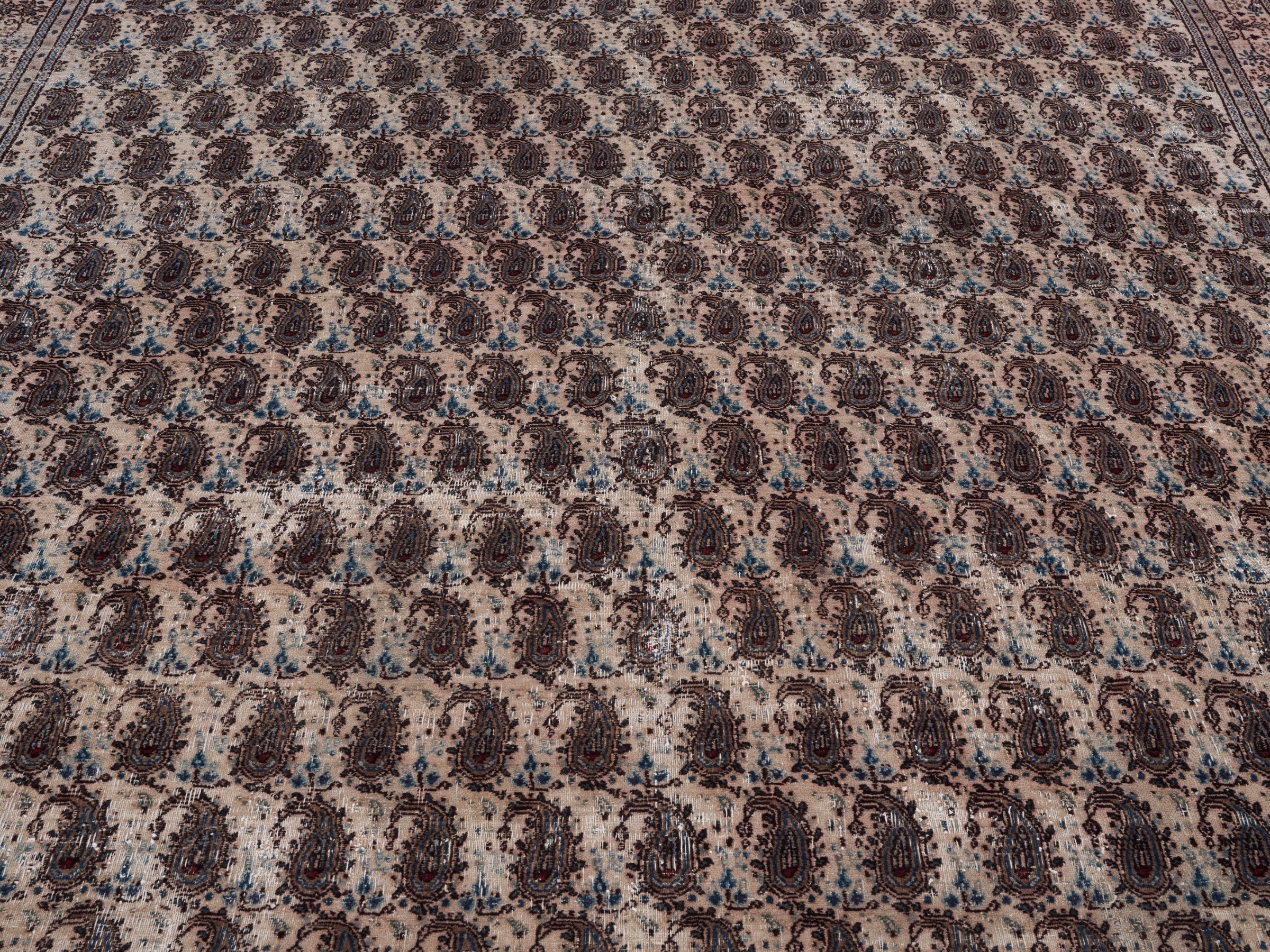 Persian Birjand oversized rug in cream and brown, view 4 of 15