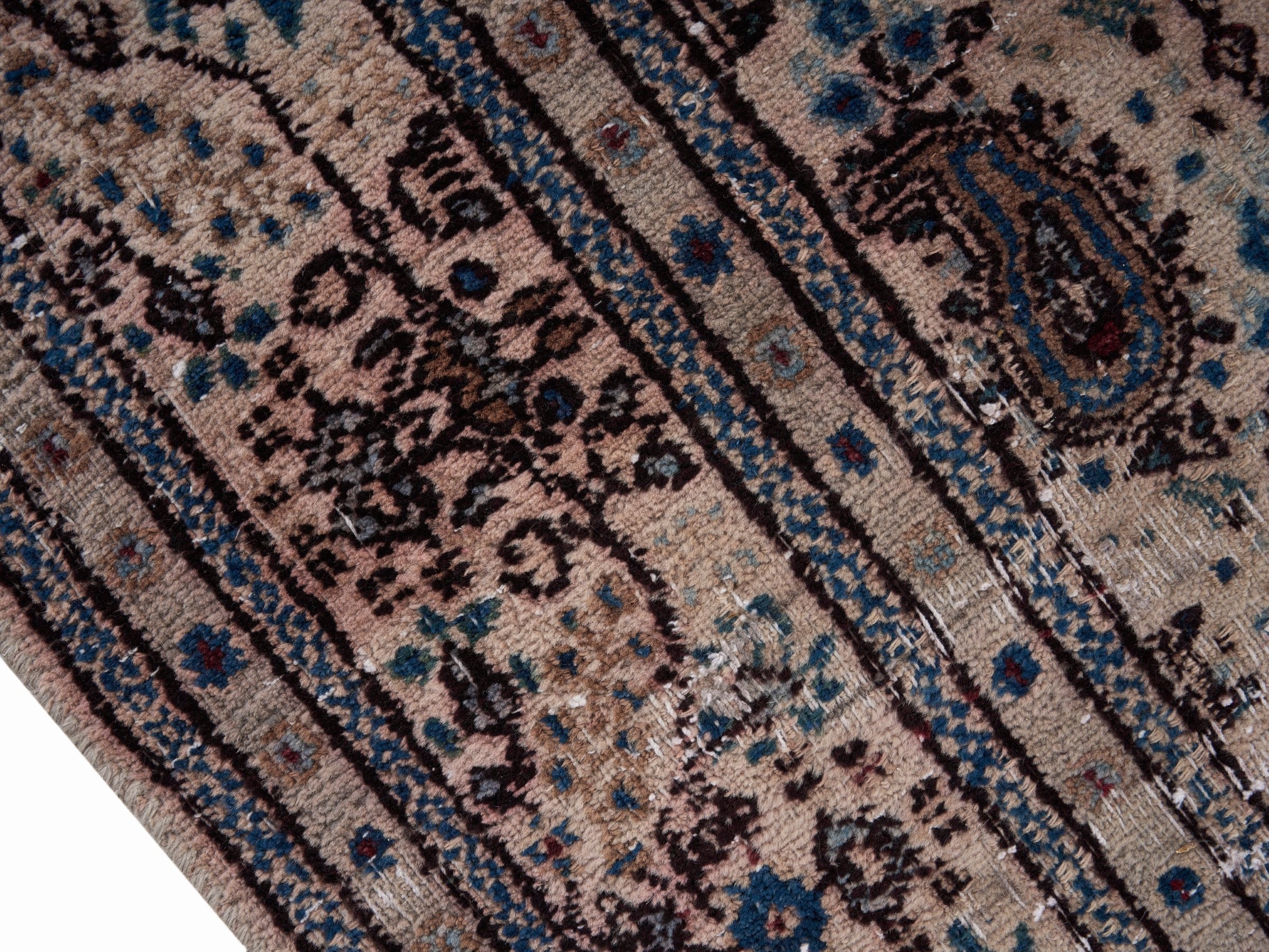 Persian Birjand oversized rug in cream and brown, view 6 of 15