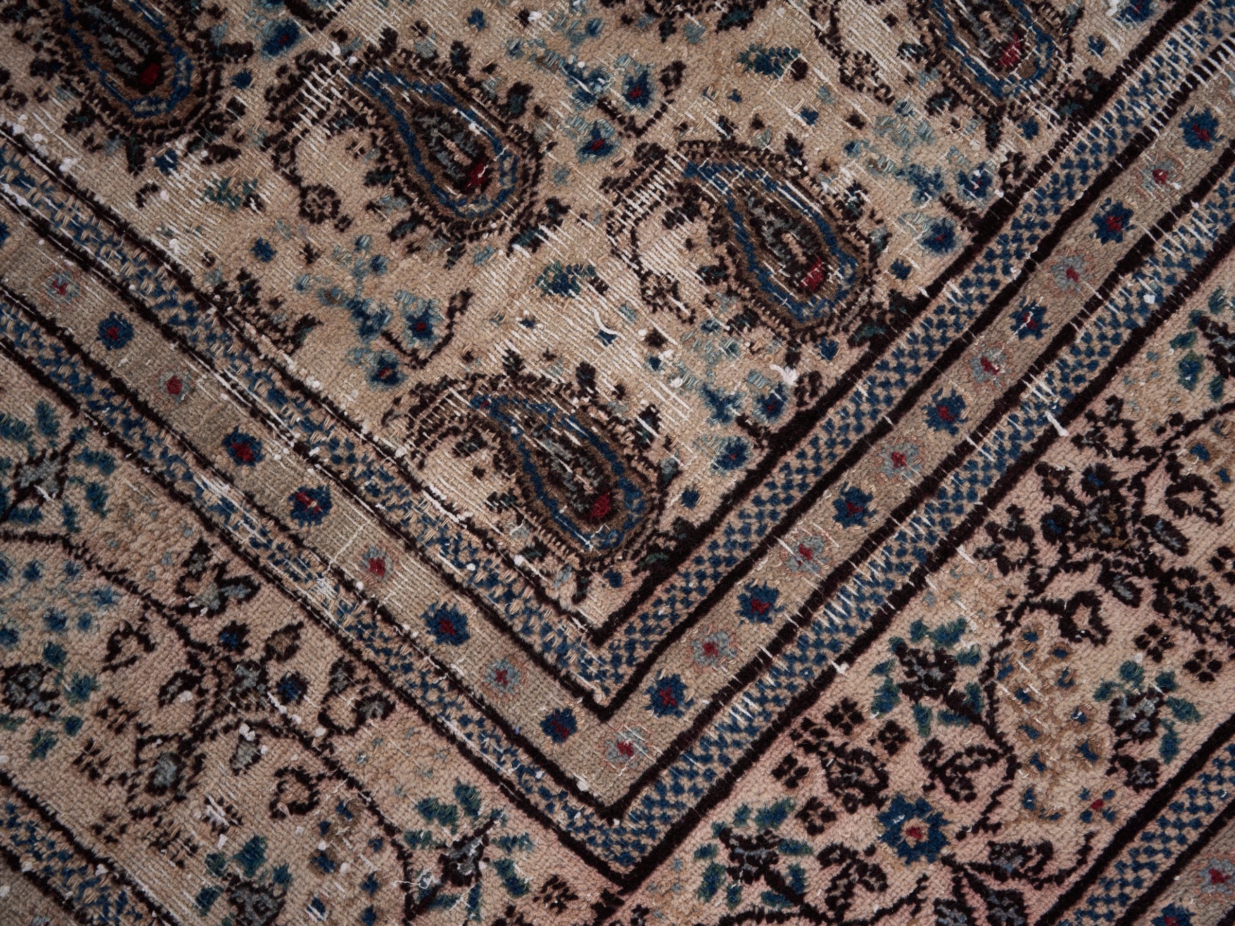 Persian Birjand oversized rug in cream and brown, view 9 of 15
