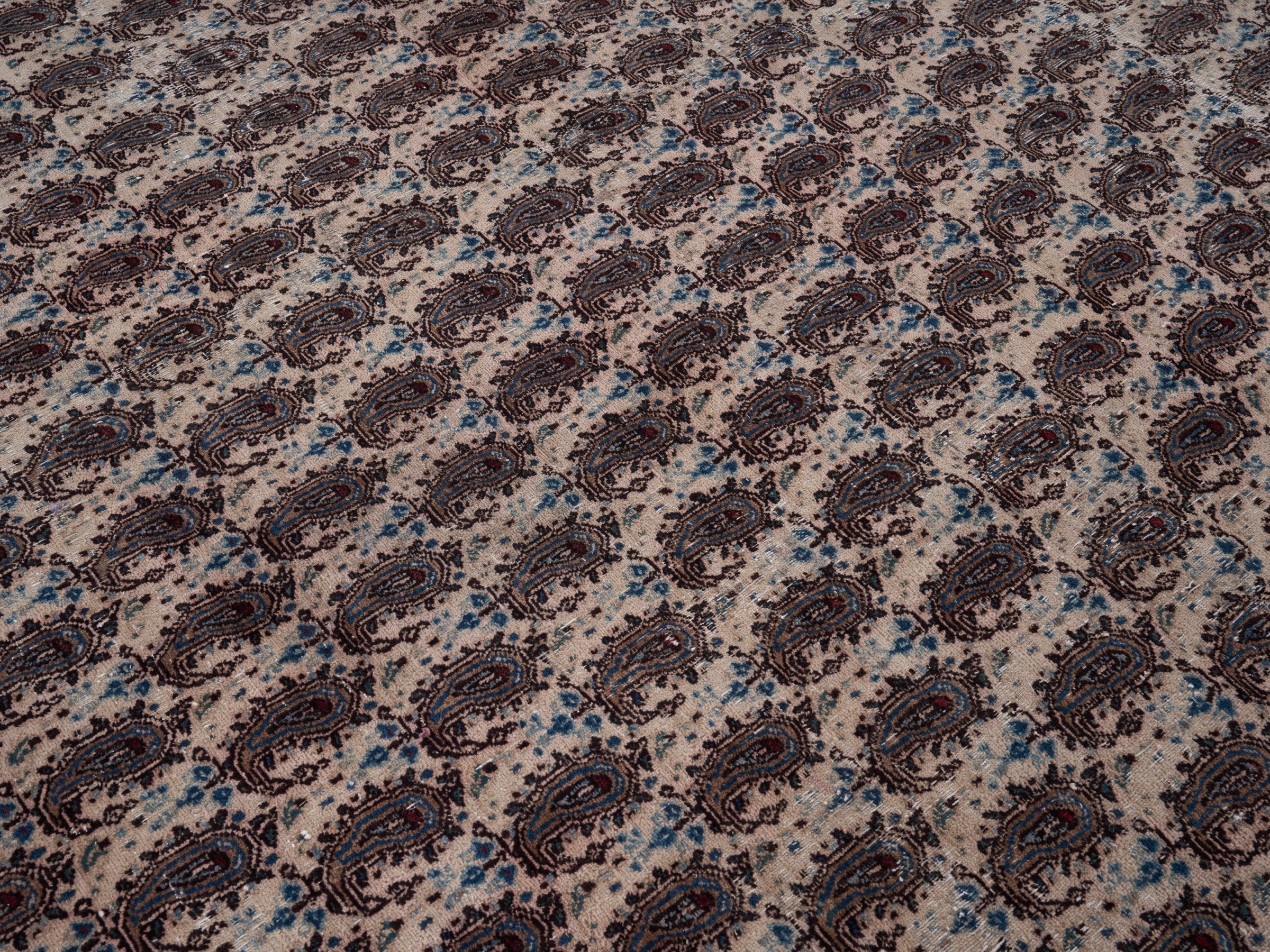 Persian Birjand oversized rug in cream and brown, view 12 of 15