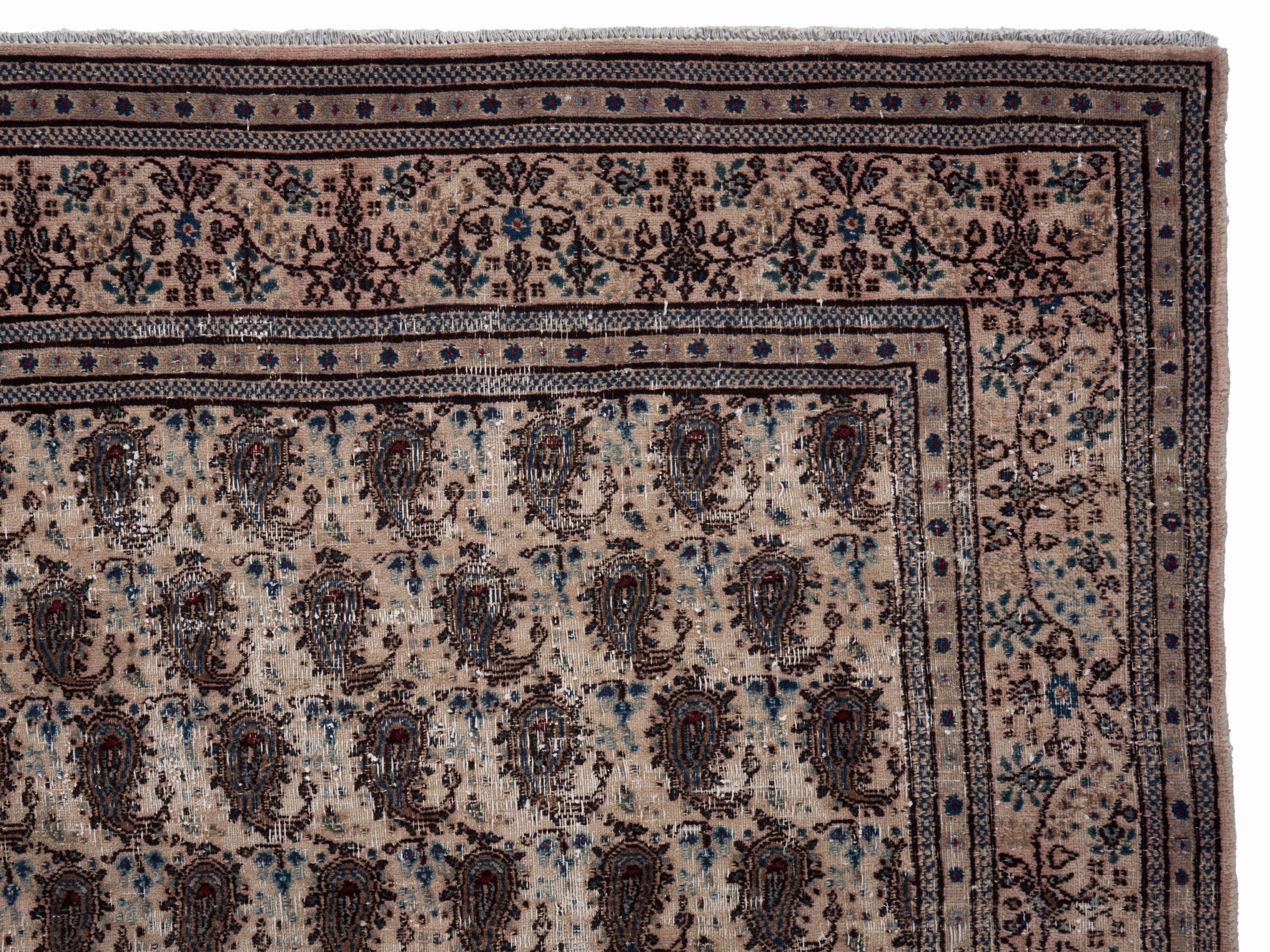 Persian Birjand oversized rug in cream and brown, view 13 of 15