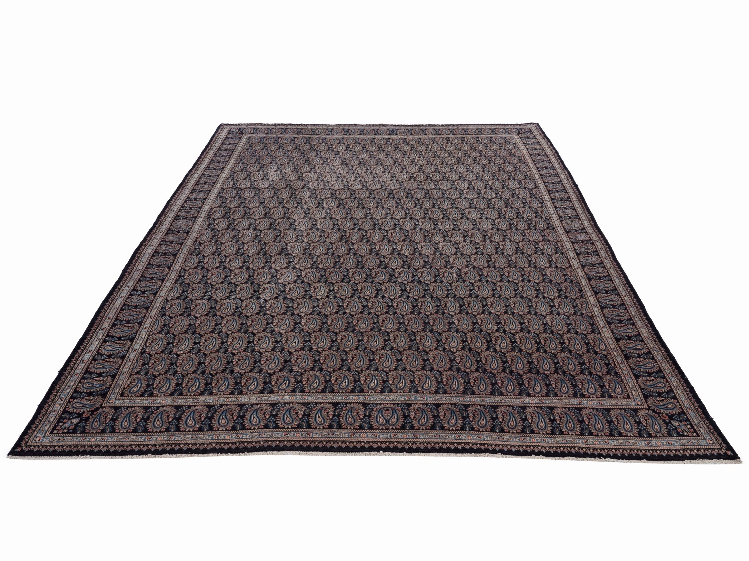 Persian Birjand oversized rug in muted pink and charcoal, view 2 of 15