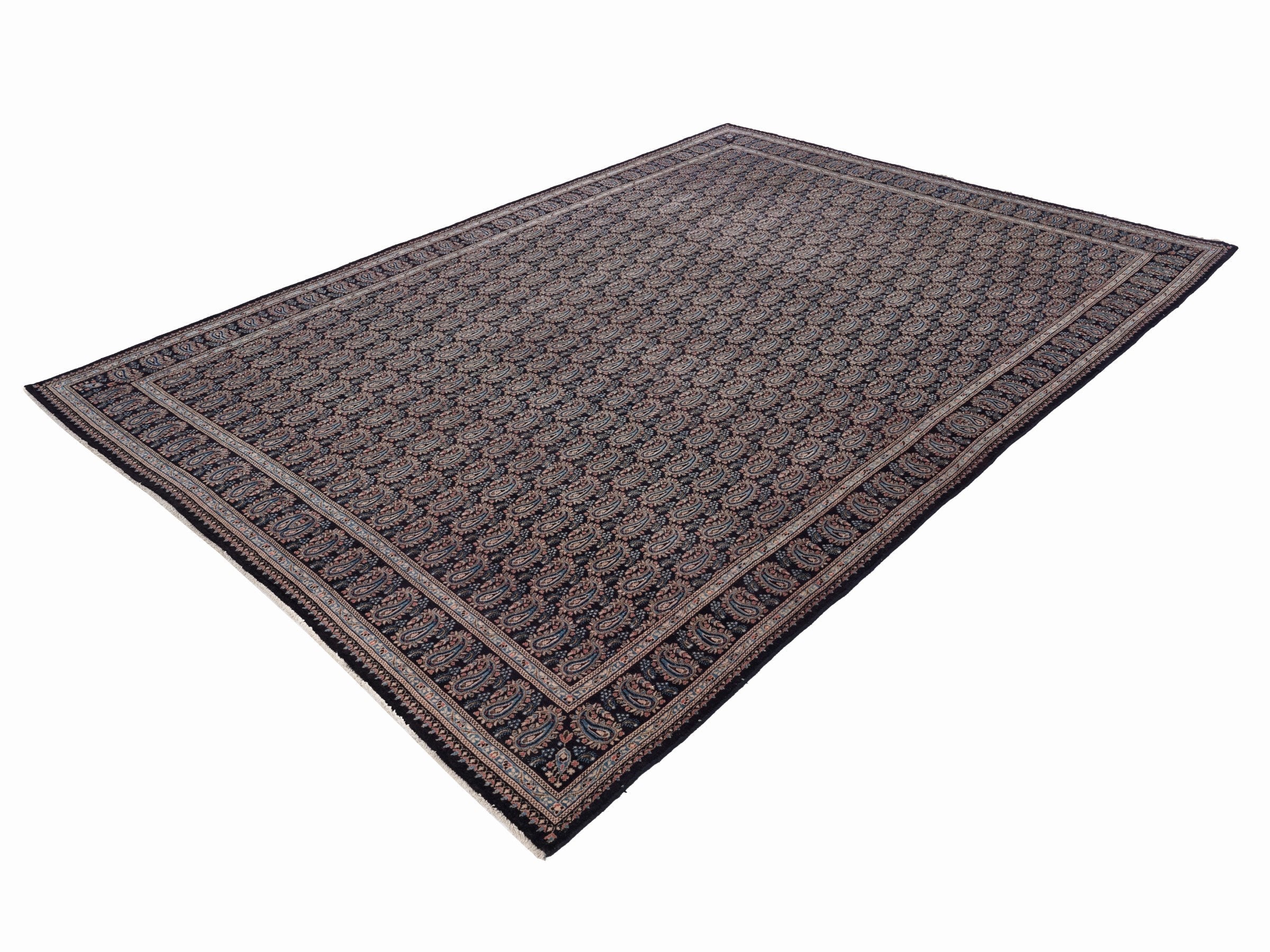 Persian Birjand oversized rug in muted pink and charcoal, view 3 of 15