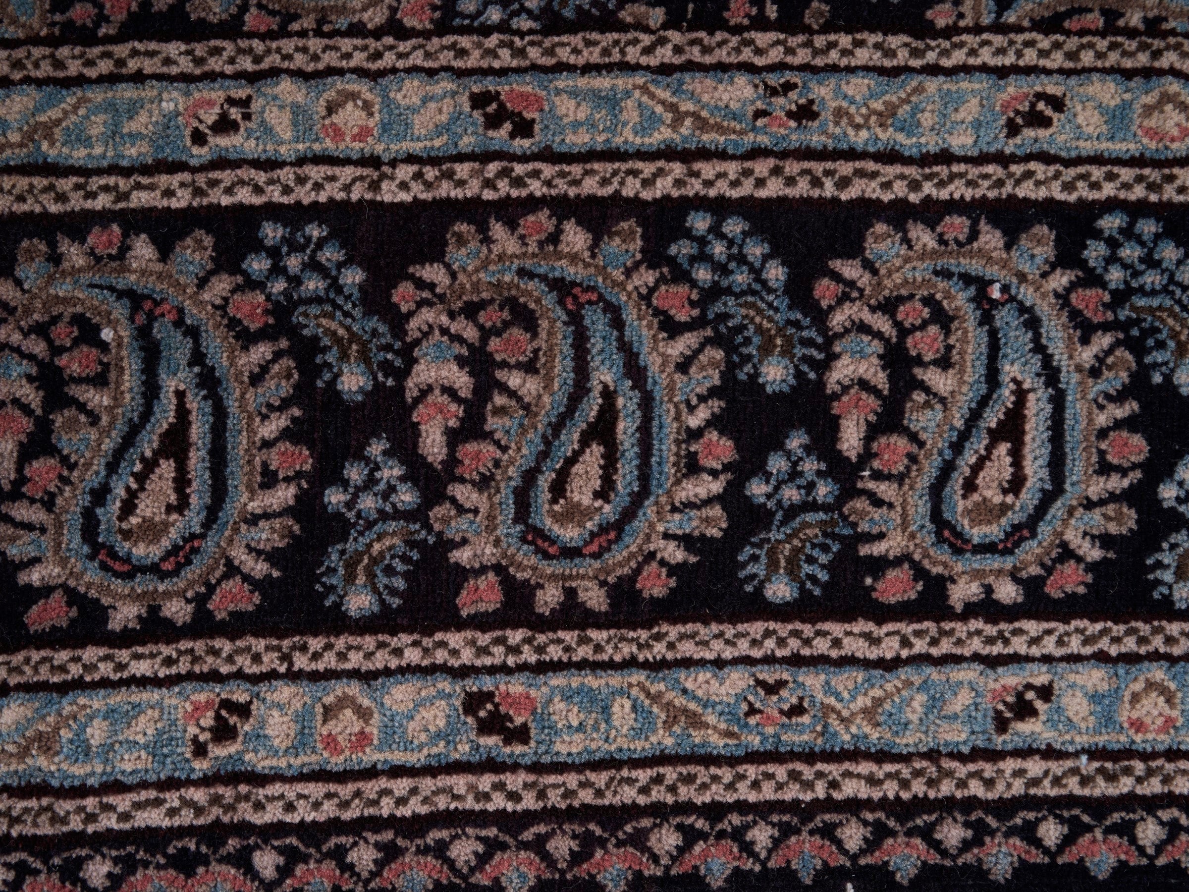 Persian Birjand oversized rug in muted pink and charcoal, view 7 of 15