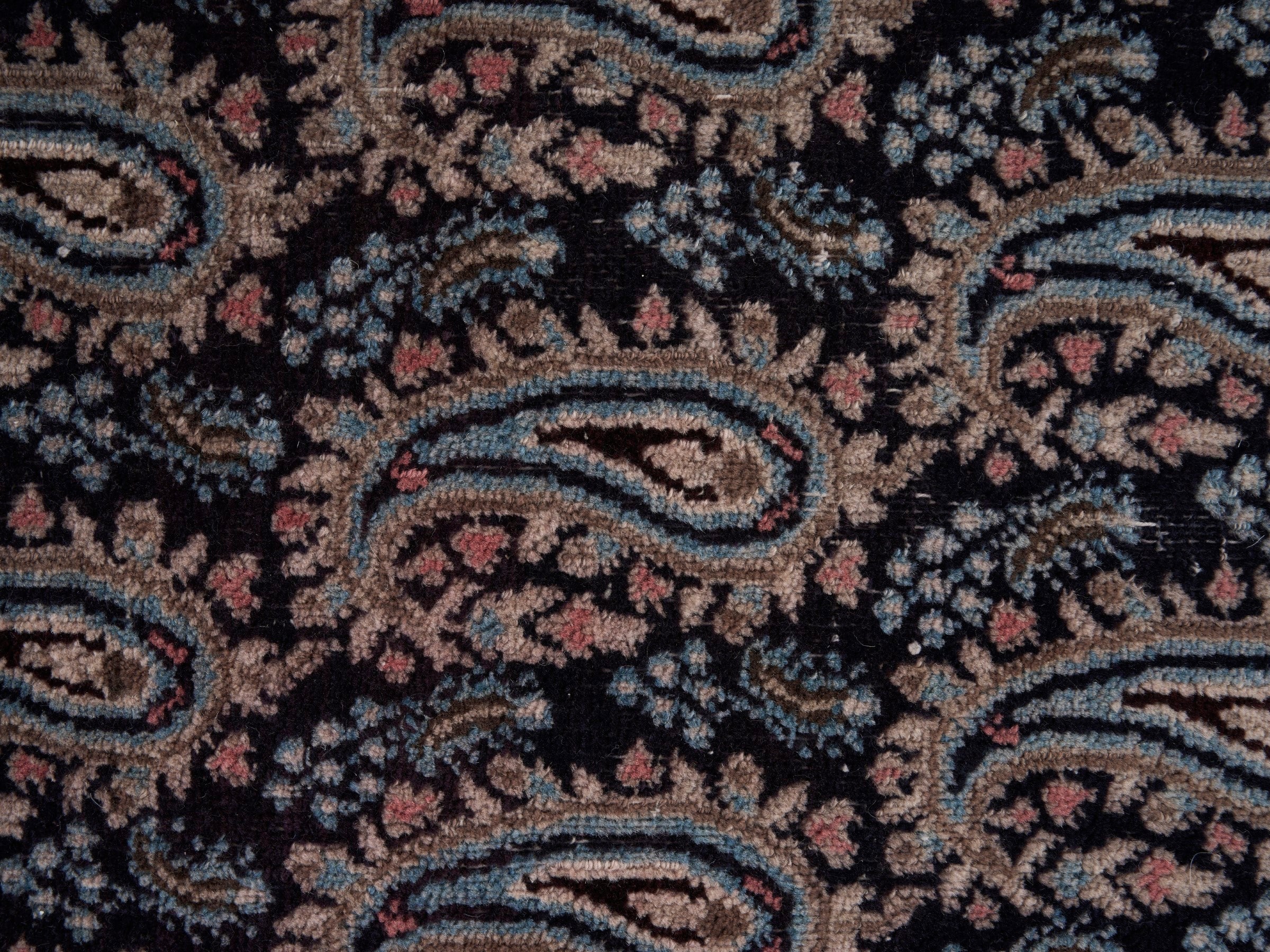 Persian Birjand oversized rug in muted pink and charcoal, view 8 of 15