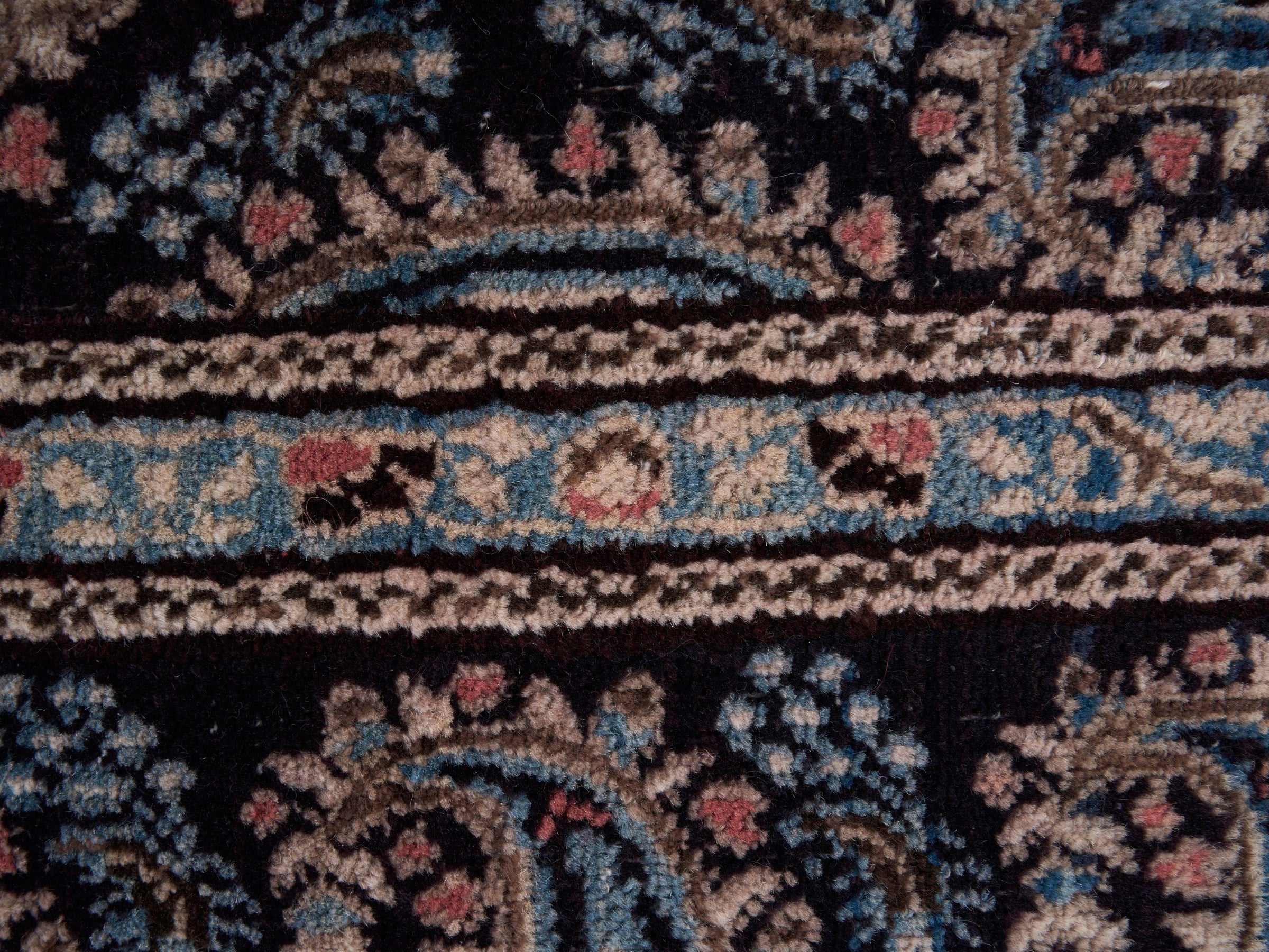 Persian Birjand oversized rug in muted pink and charcoal, view 9 of 15