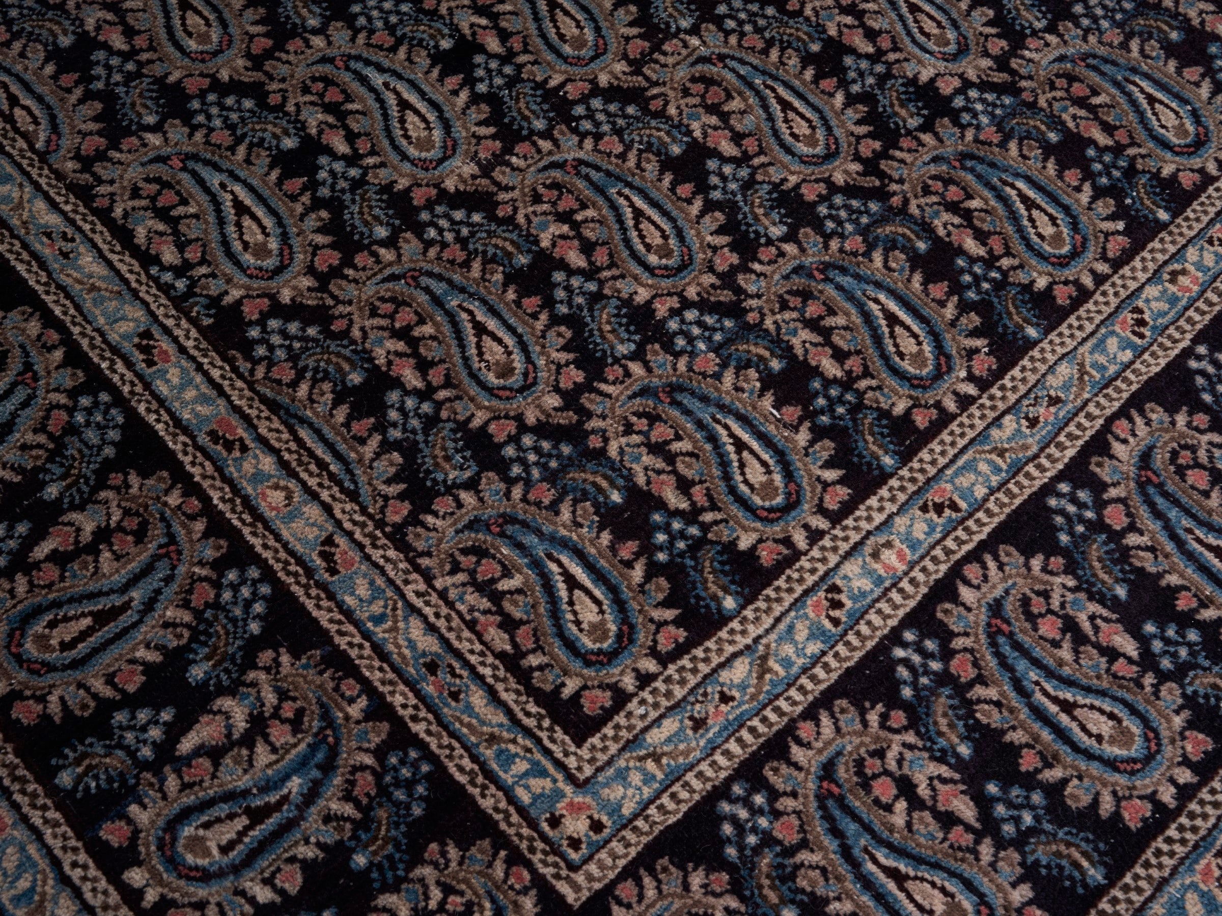Persian Birjand oversized rug in muted pink and charcoal, view 10 of 15