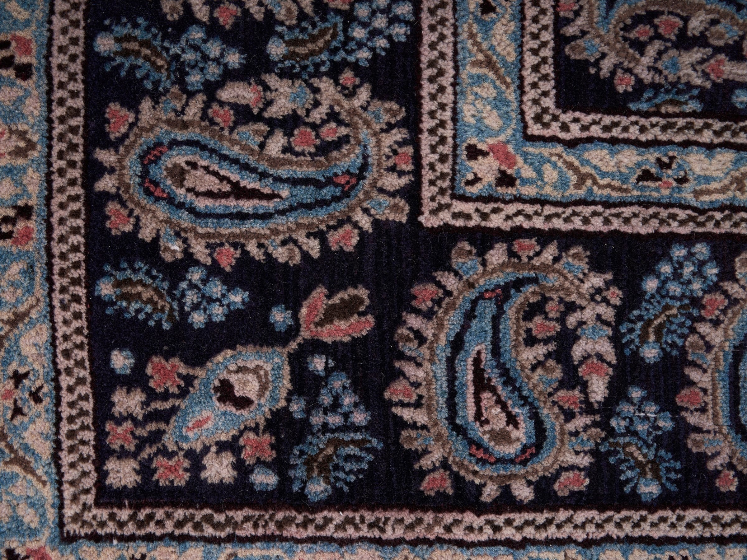 Persian Birjand oversized rug in muted pink and charcoal, view 11 of 15