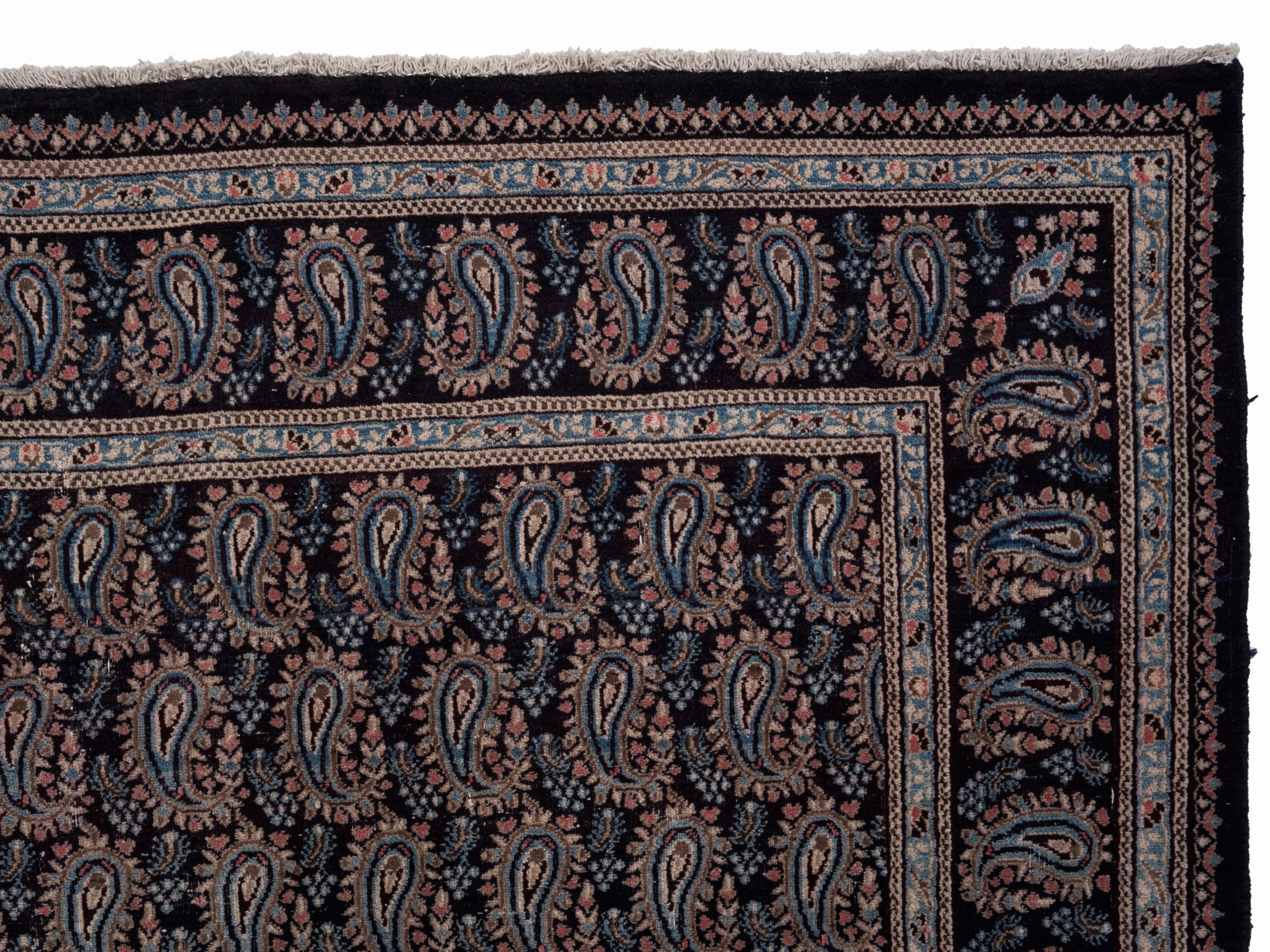 Persian Birjand oversized rug in muted pink and charcoal, view 13 of 15