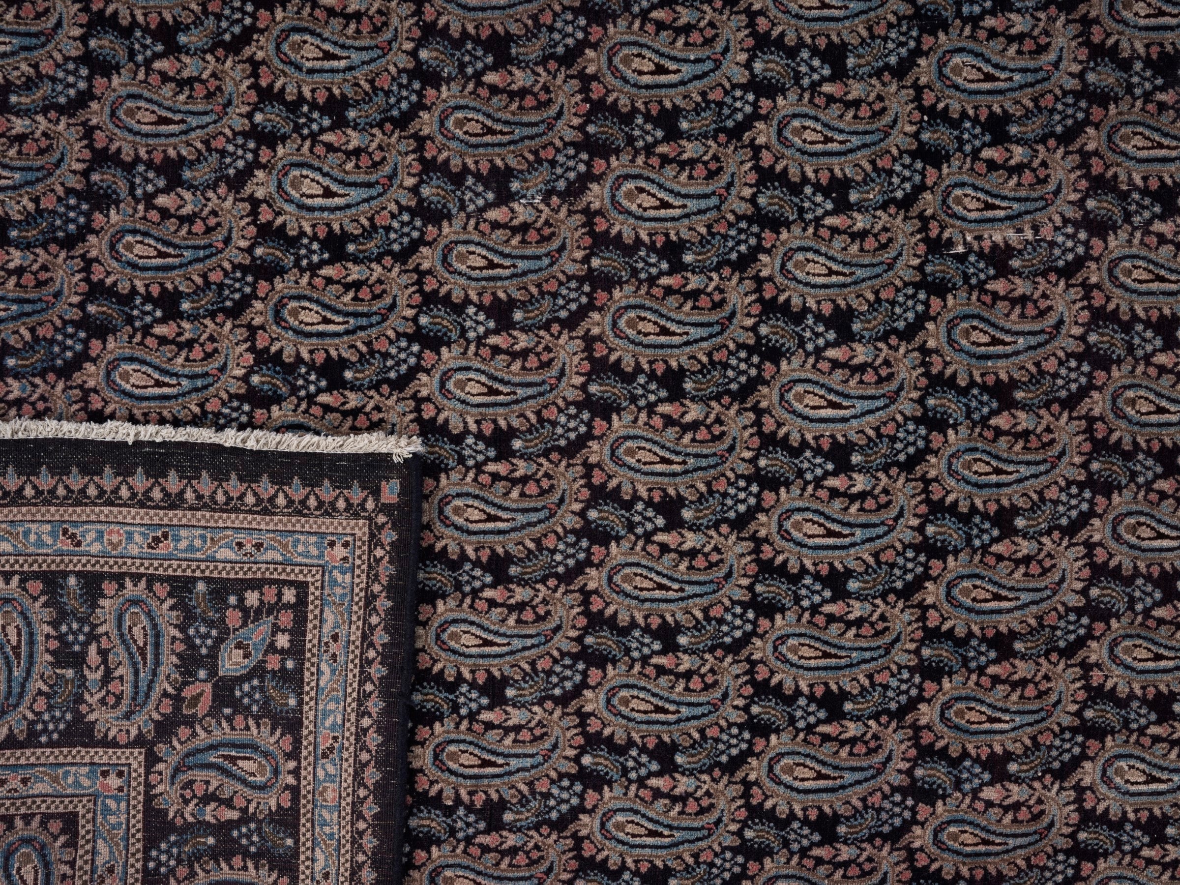 Persian Birjand oversized rug in muted pink and charcoal, view 15 of 15